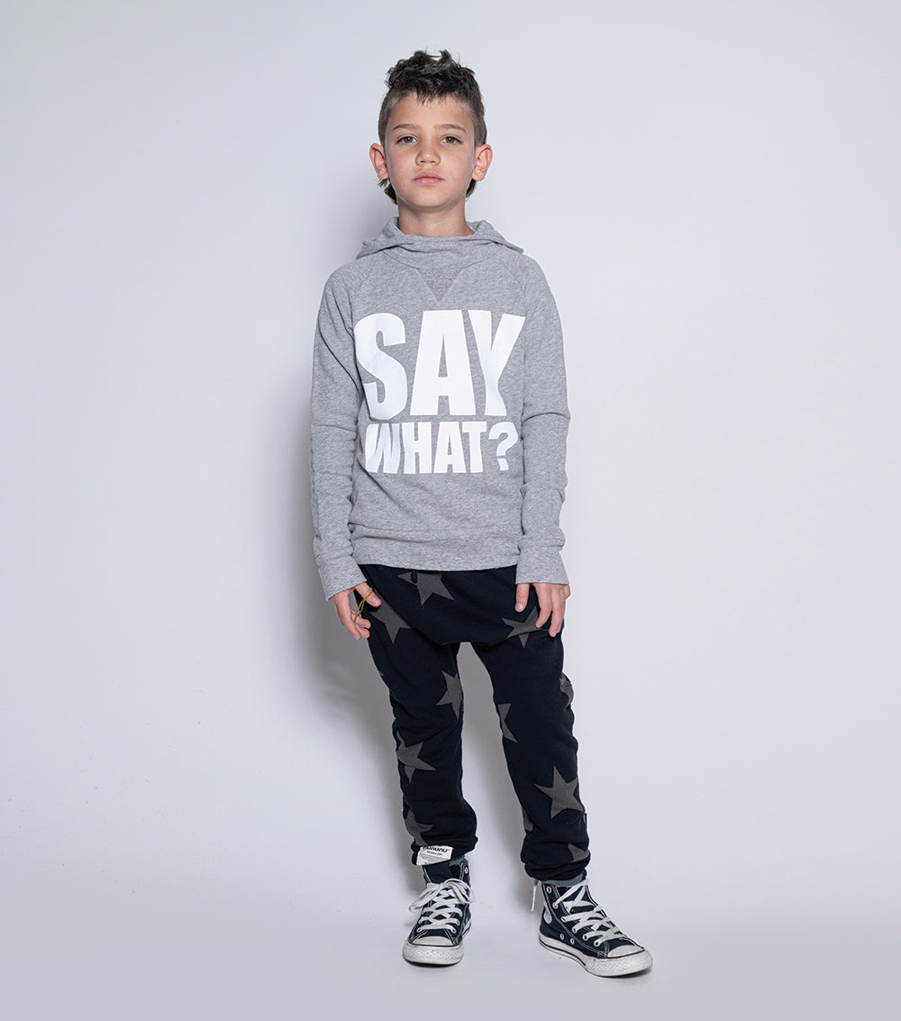 Boys & Girls Black Star Printed Cotton Trousers