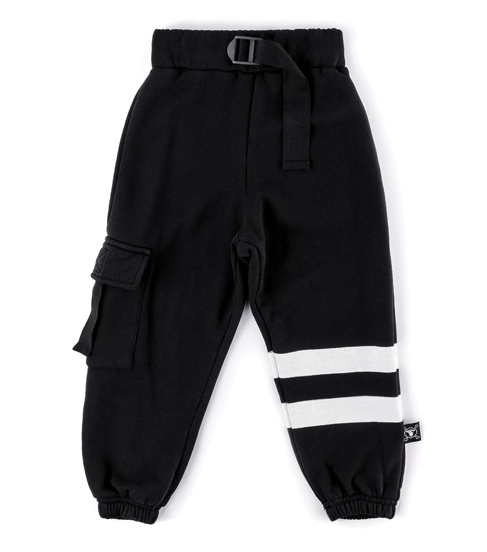 Boys Black Pocket Sweatpants