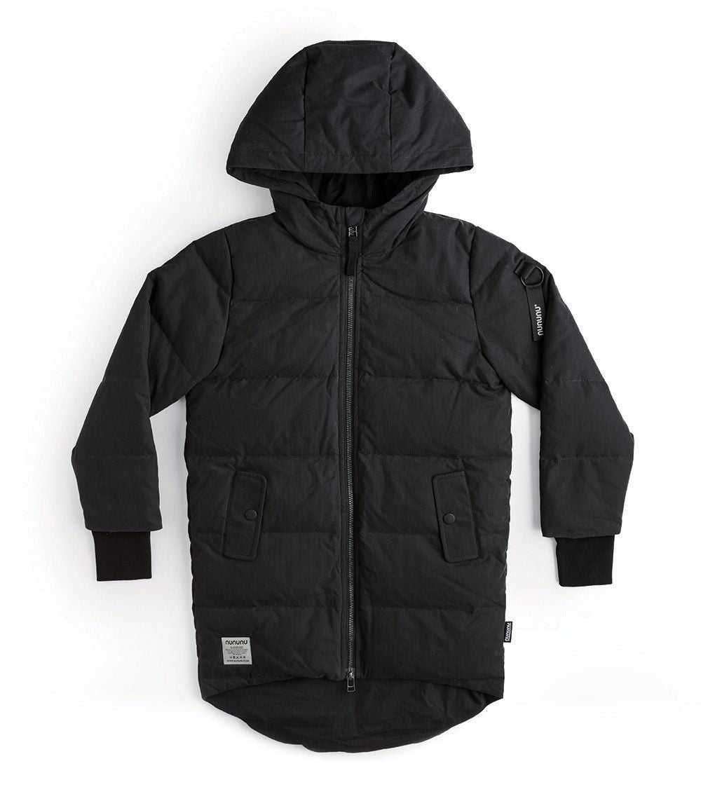 Boys & Girls Black Smile Heavy Down Coat