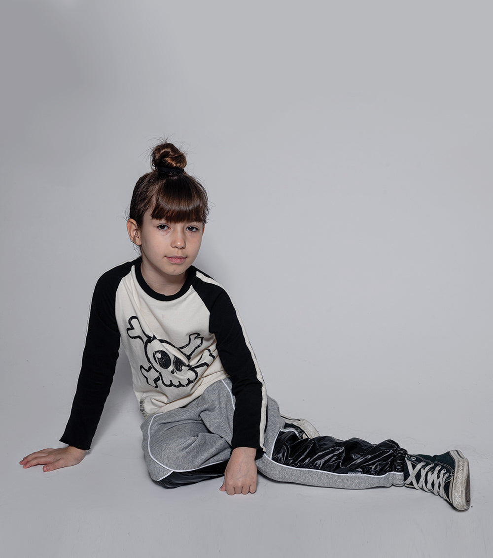 Boys & Girls White Skull Printed Cotton T-Shirt