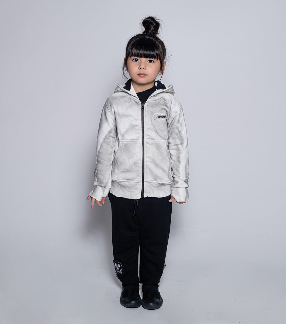 Boys & Girls White Hooded Zip-Up Top