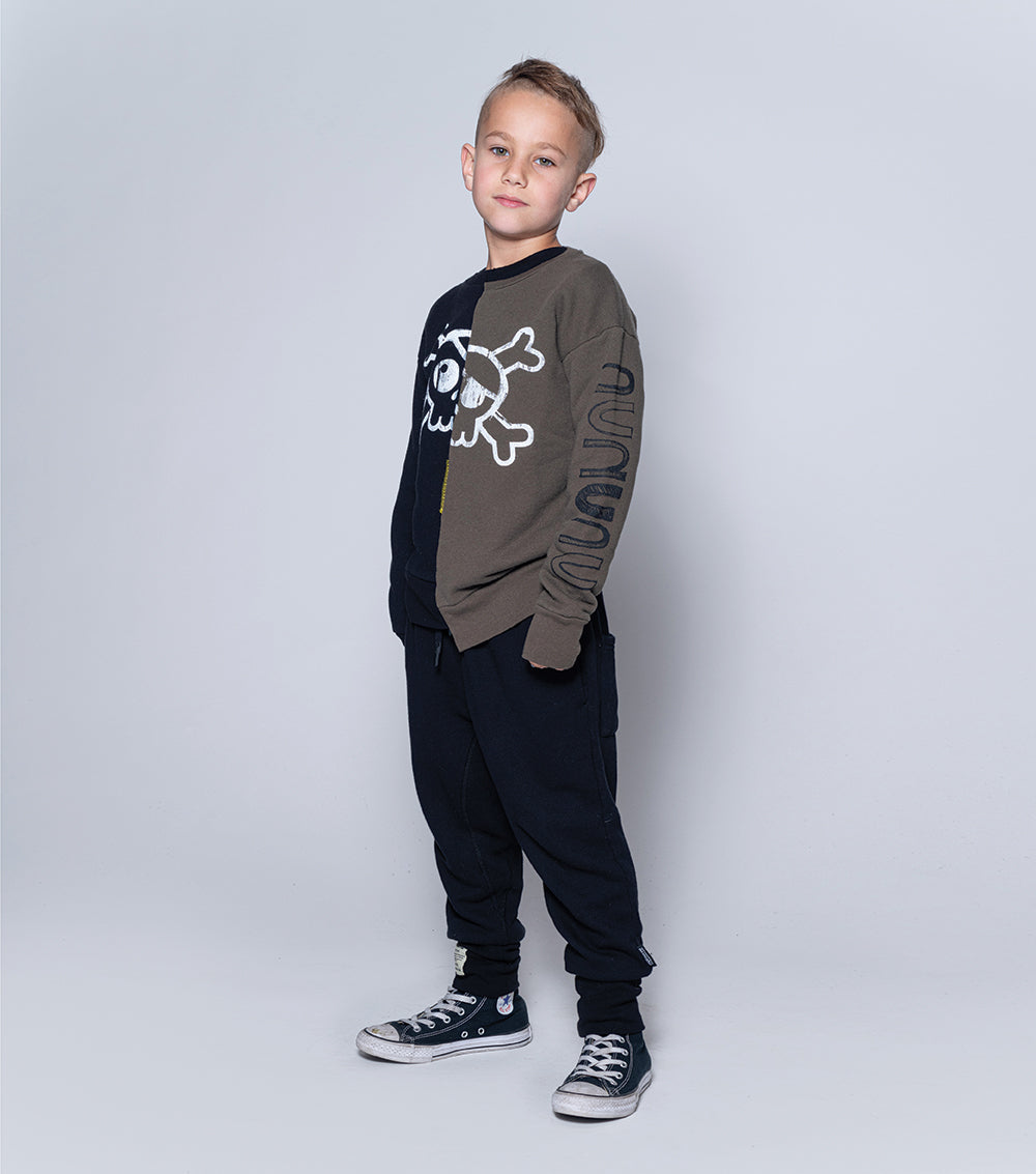 Boys & Girls Black Baggy Trousers