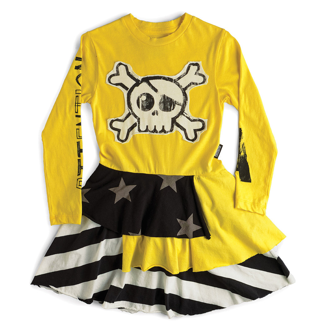 Girls Yellow Layered Dress