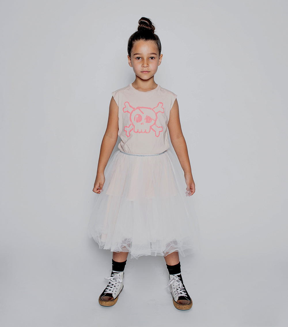 Girls Pink Logo Cotton Dress