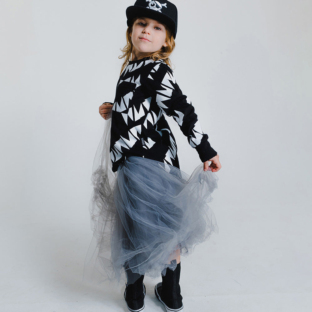 Girls Grey Yarn Skirt