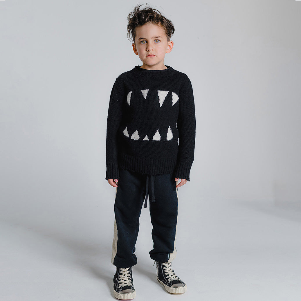 Boys & Girls Black Cotton Trousers