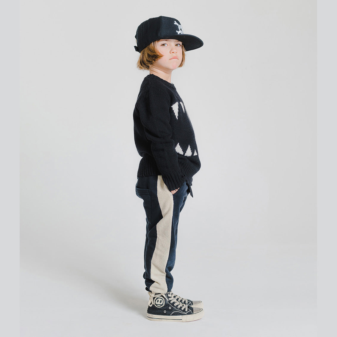 Boys & Girls Black Cotton Trousers