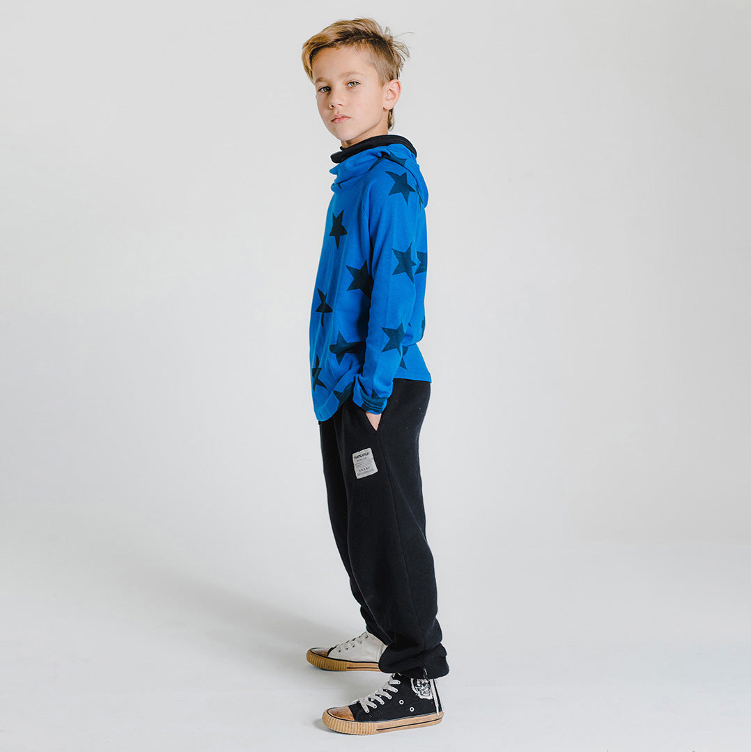 Boys & Girls Black Cotton Trousers