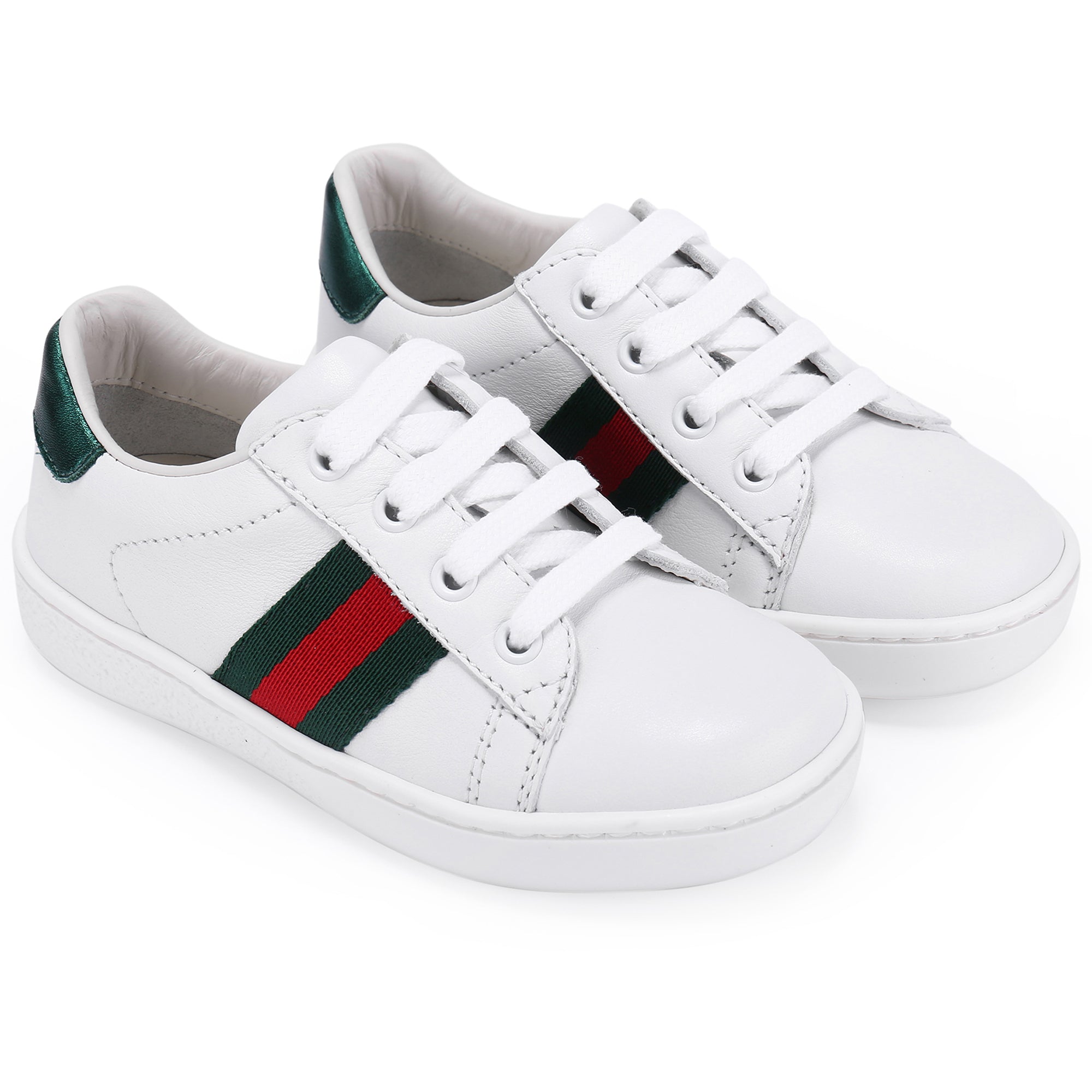 Baby Girls White Leather Trainers