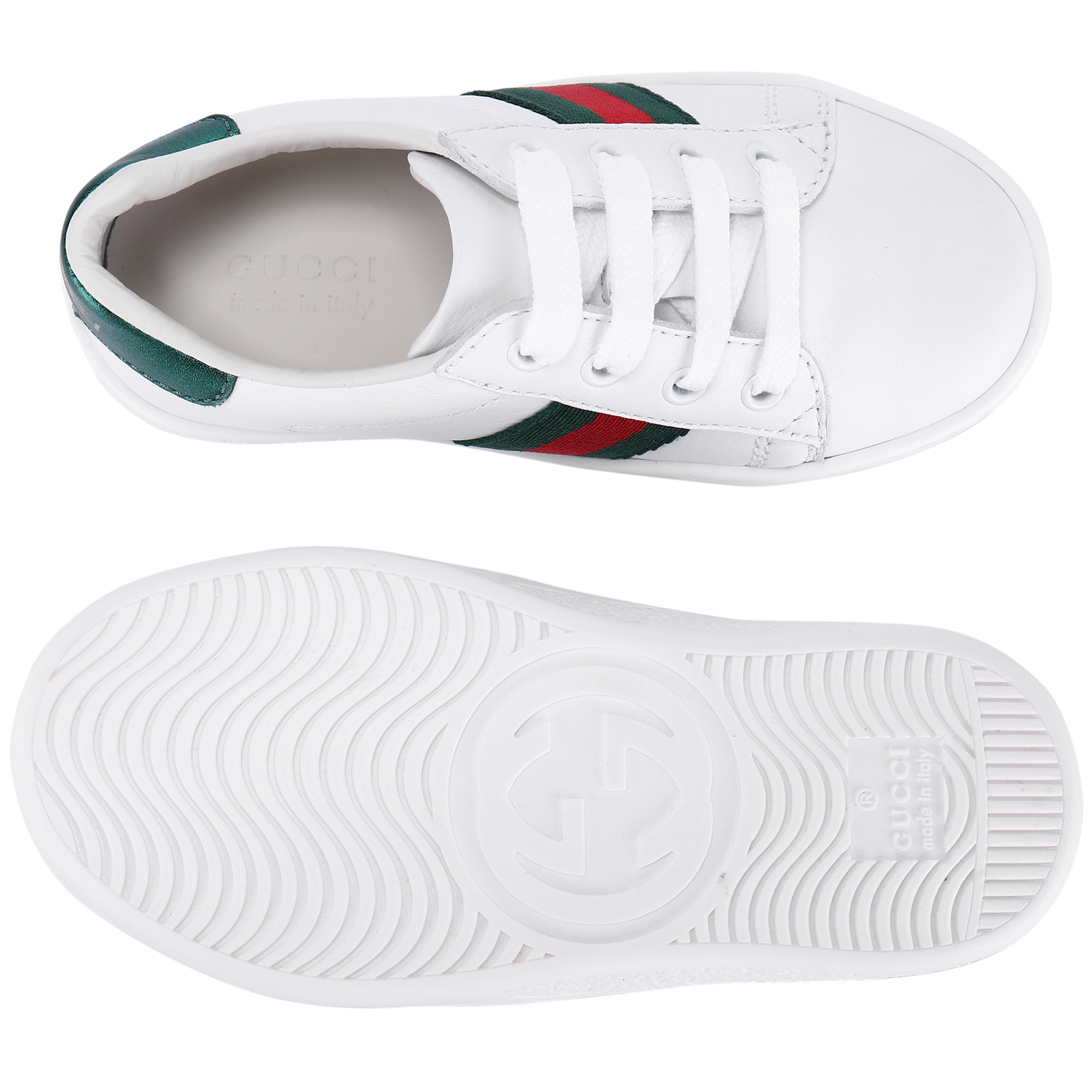 Baby Girls White Leather Trainers