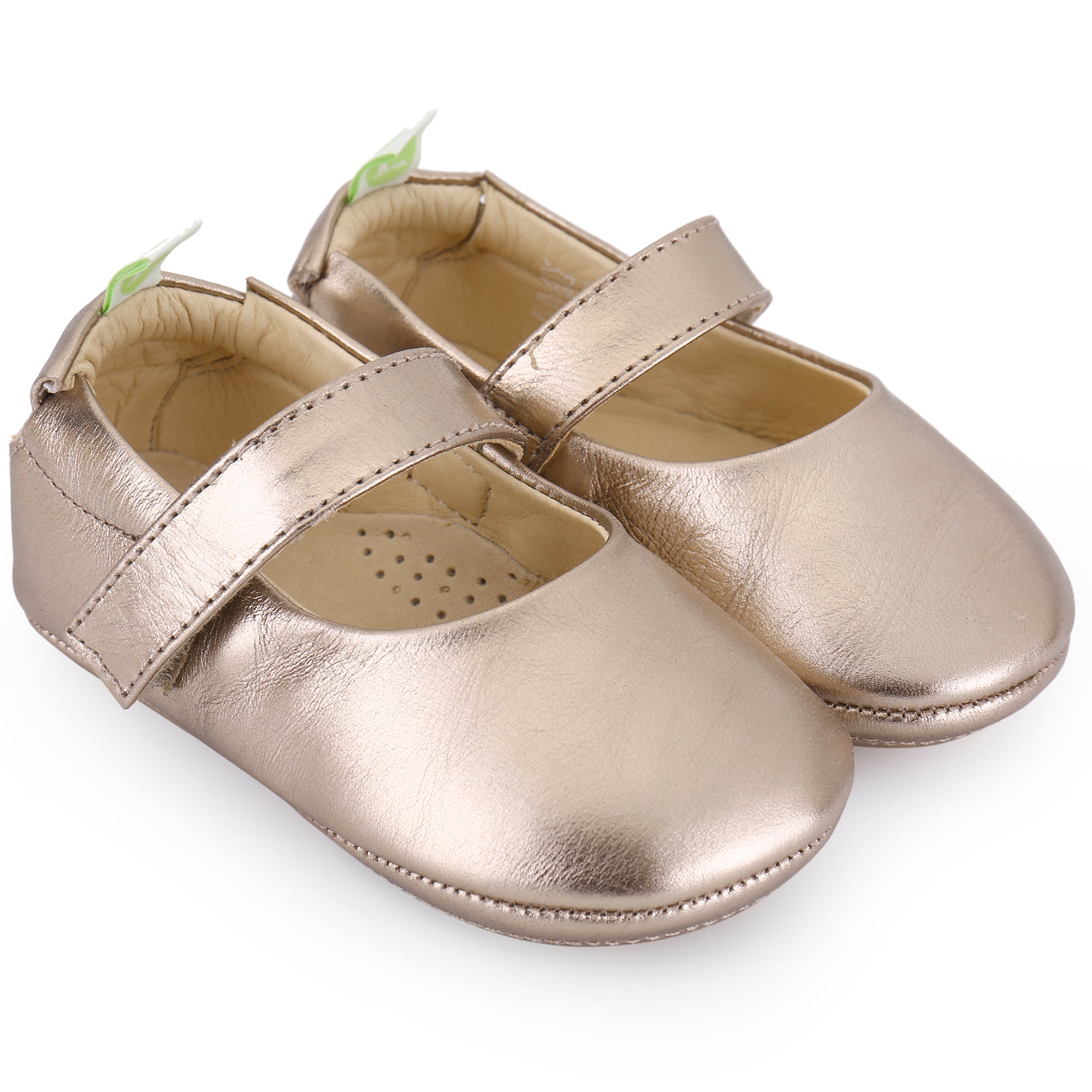 Baby Girls Gold Leather Shoes
