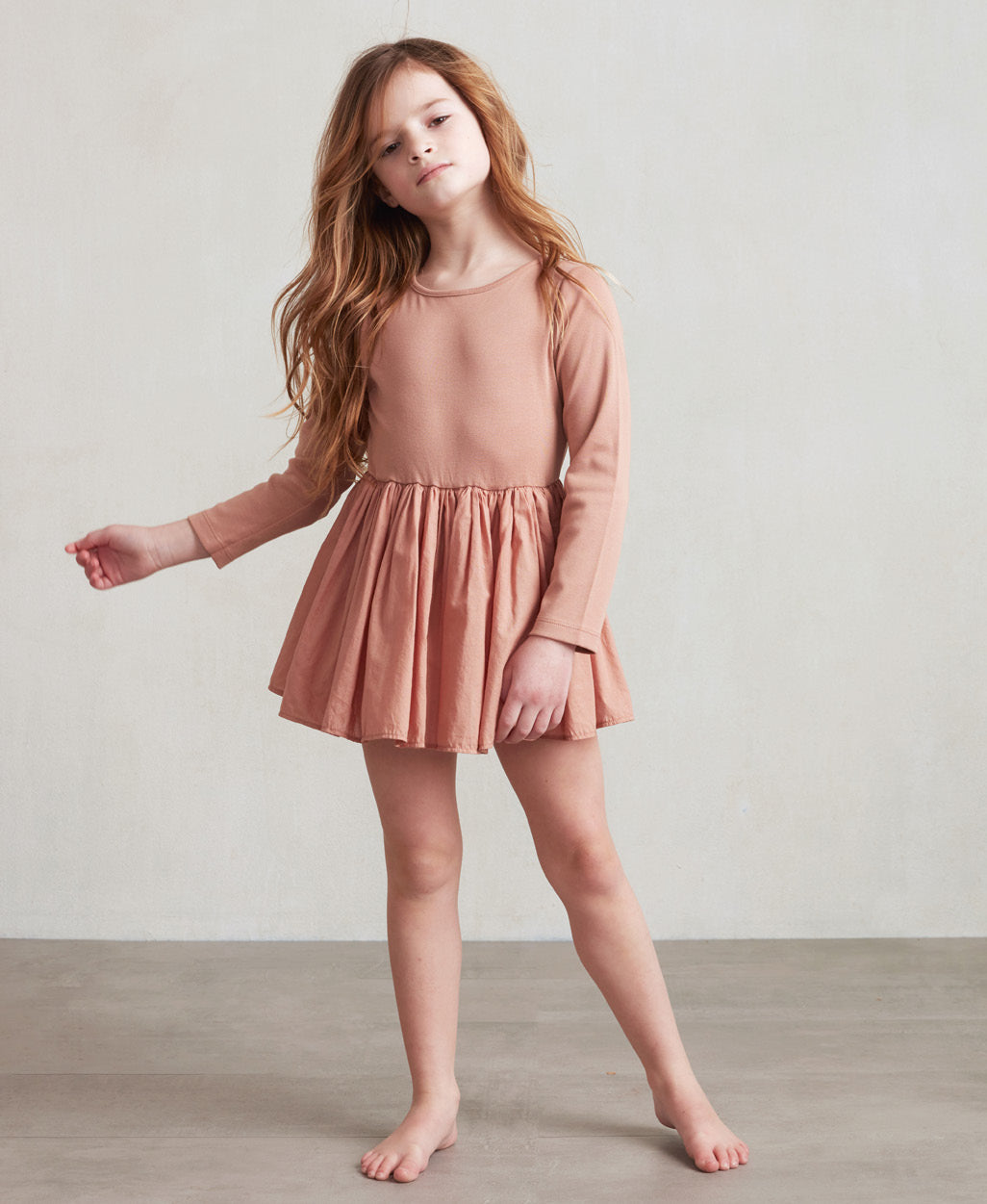 Girls Caramel Cotton Dress