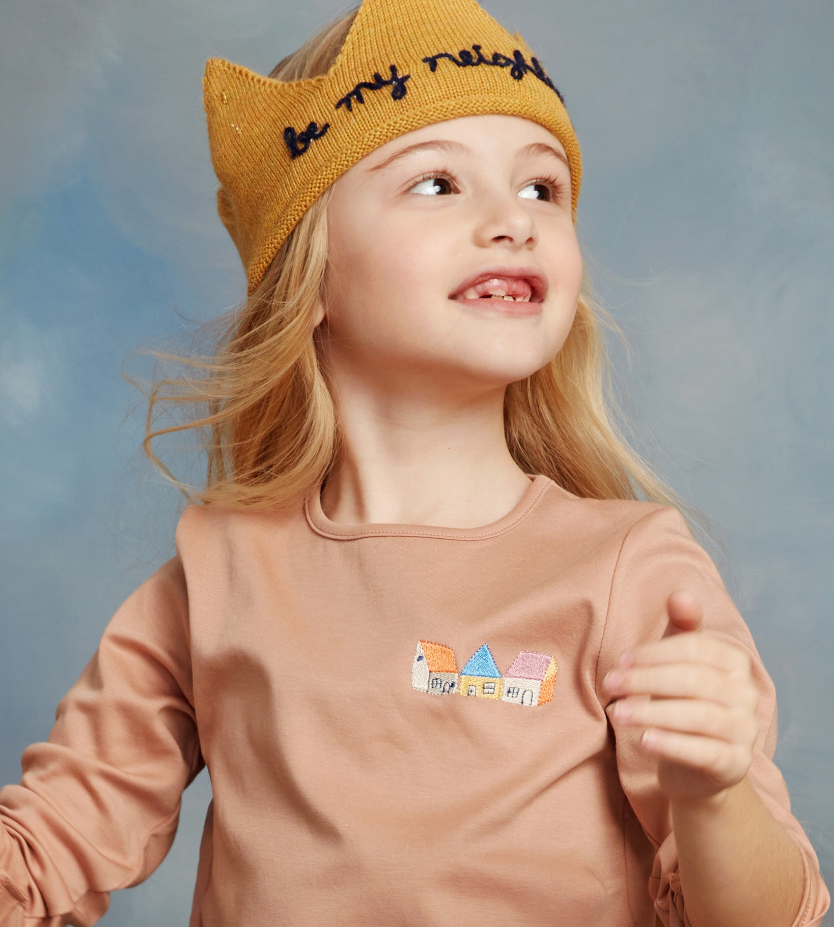 Boys & Girls Yellow Embroidered Alpaca Crown