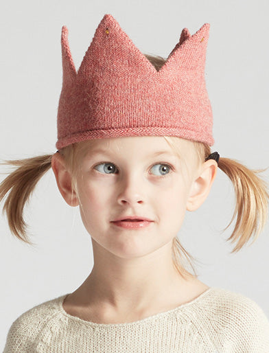 Girls Pink Embroidered Alpaca Crown