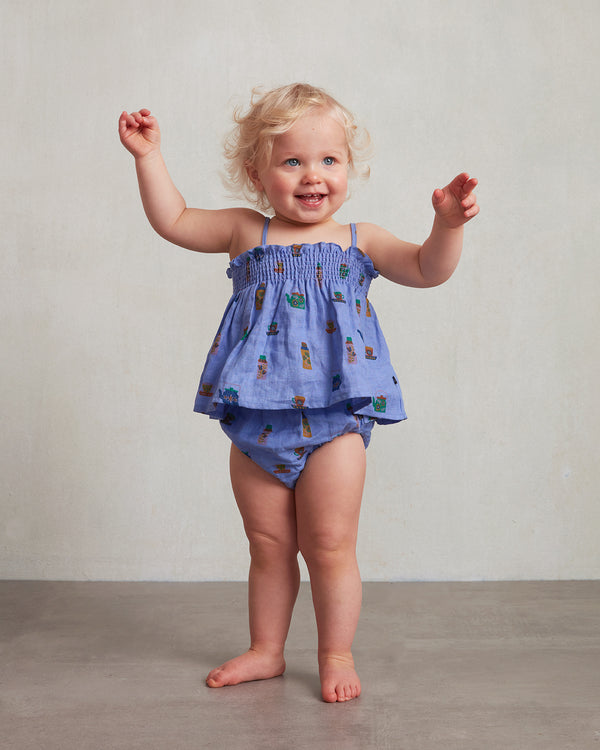 Baby Girls Lavender Linen Dress Set