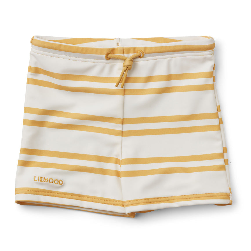 Boys & Girls Yellow Stripes Swim Shorts