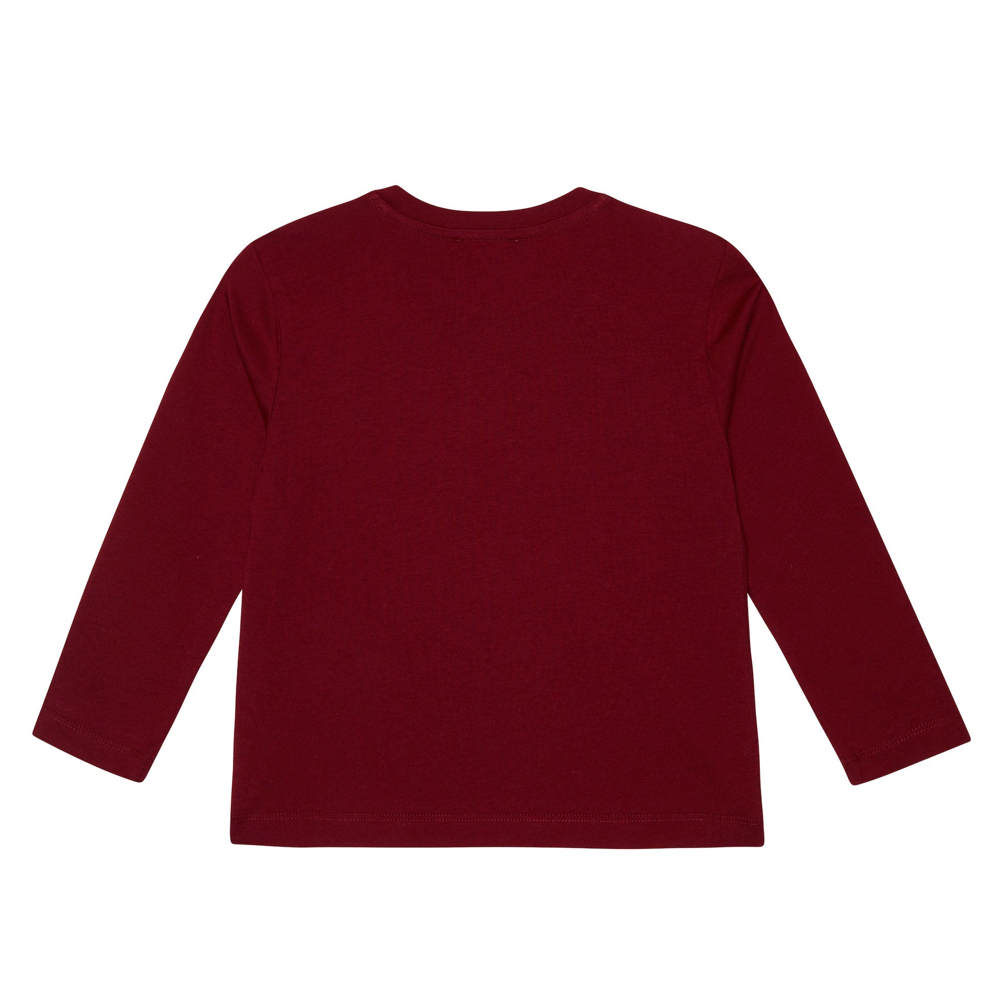 Girls Dark Red Logo Cotton T-Shirt