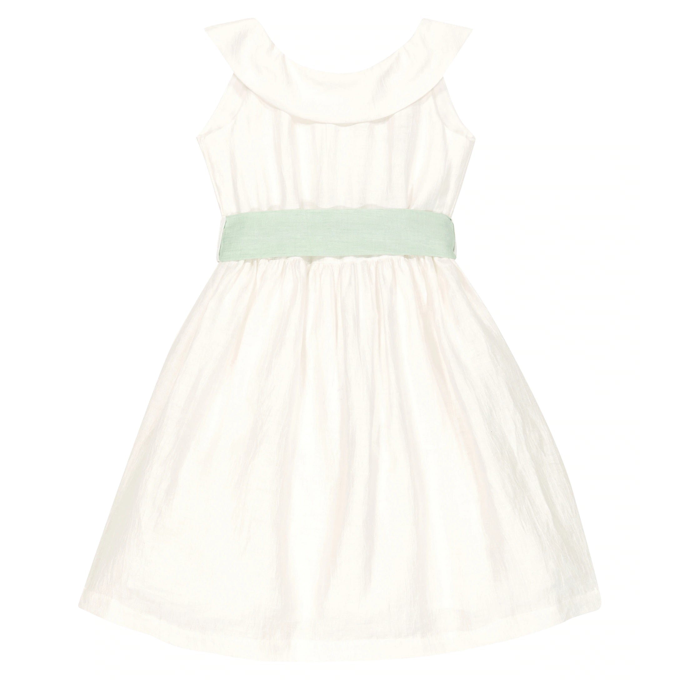 Girls White Linen Dress