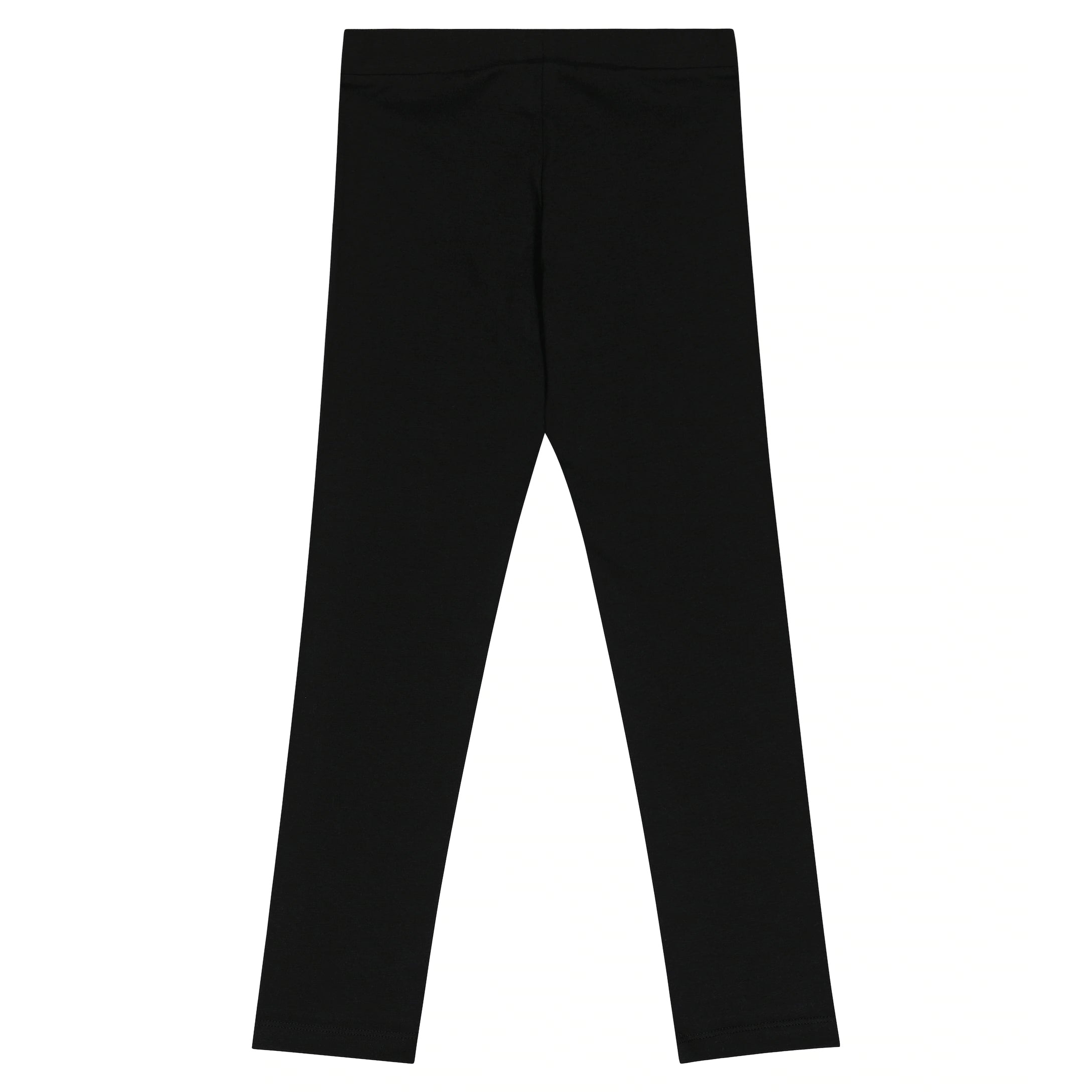 Girls Black Logo Cotton Leggings