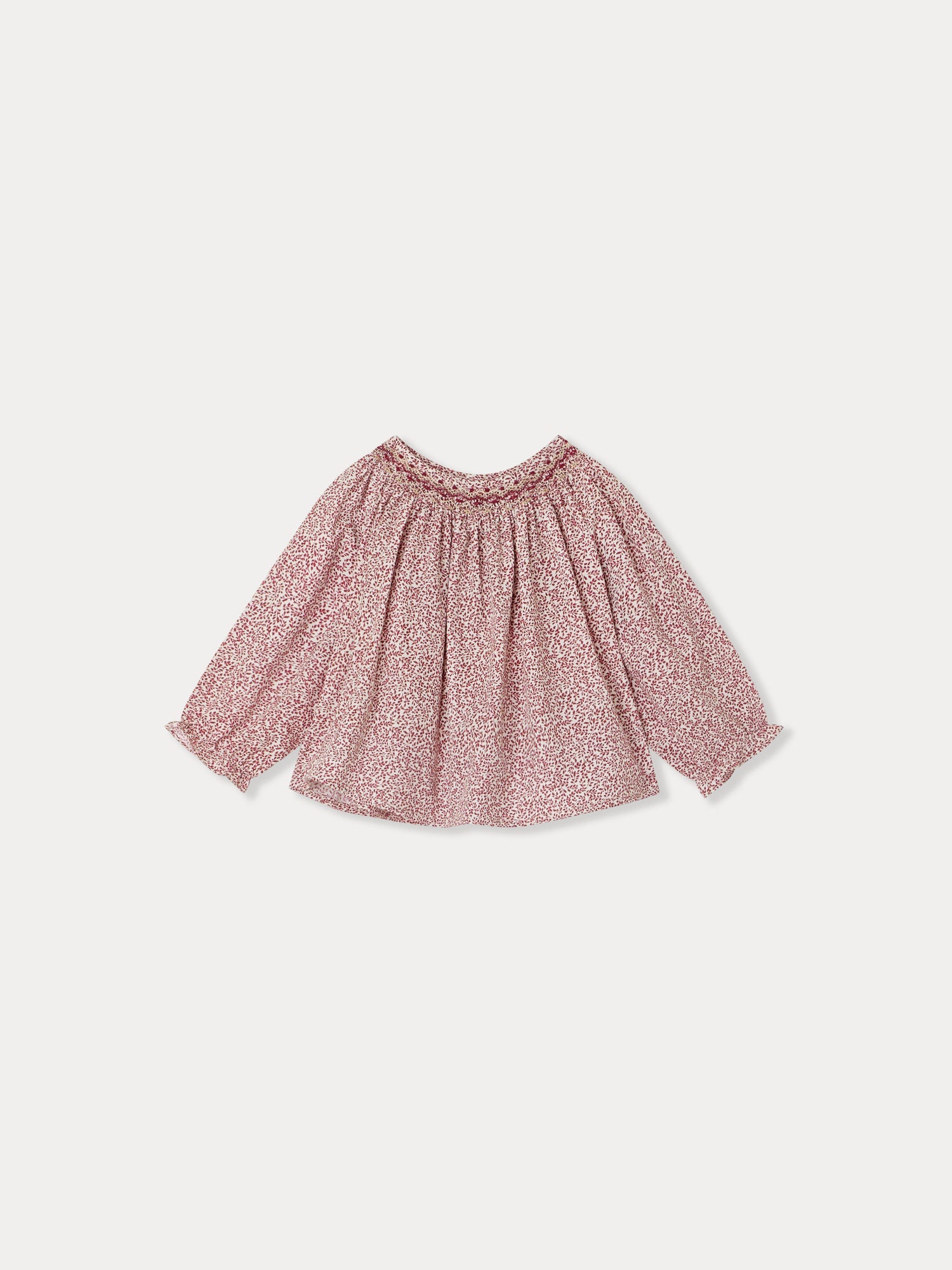 Baby Girls Red Floral Cotton Top