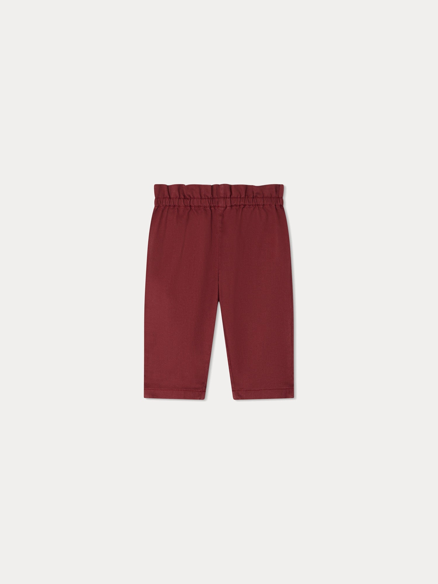 Baby Girls Wine Red Cotton Trousers