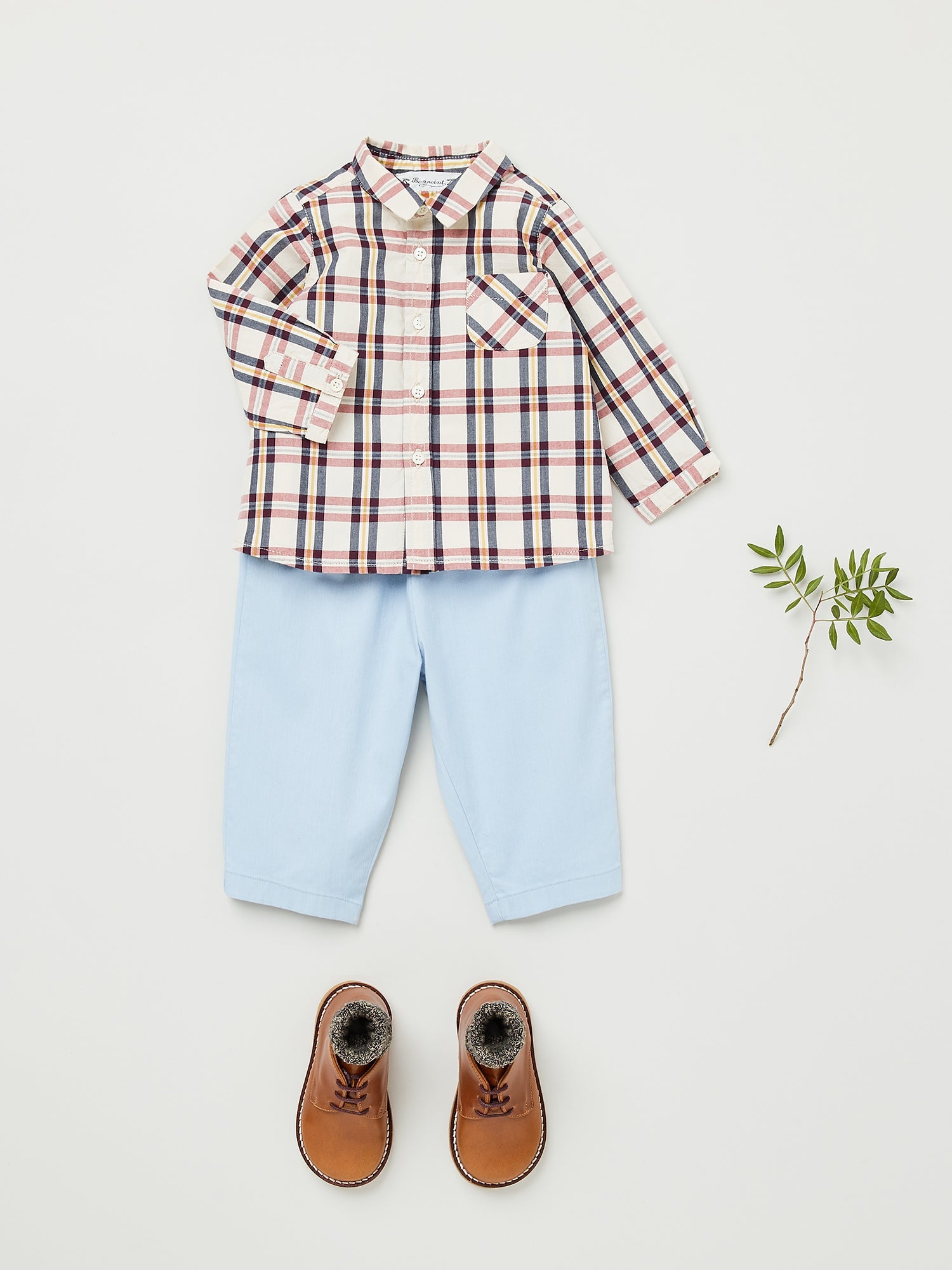 Baby Boys Blue Cotton Trousers