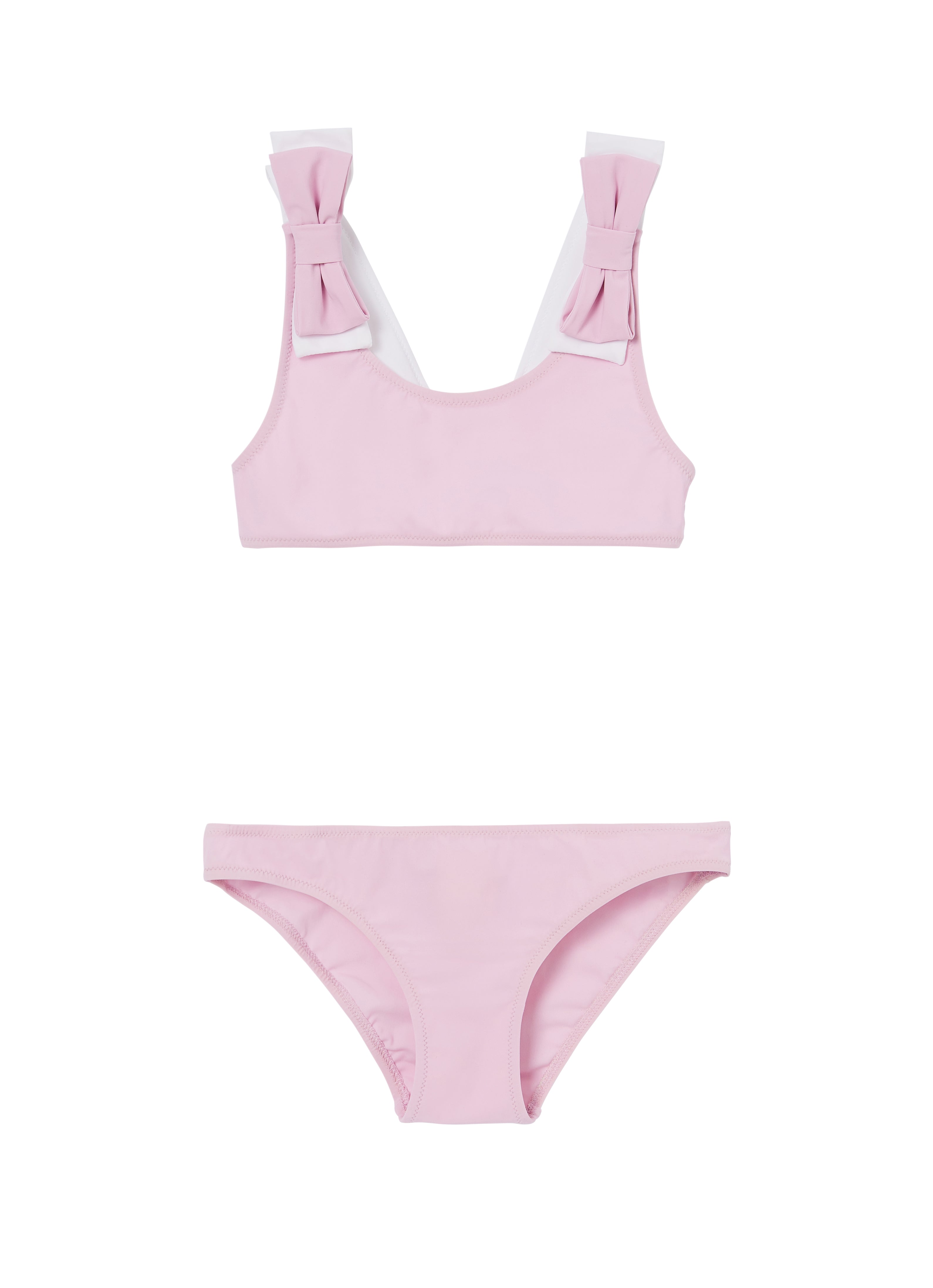 Girls Pink & White Swimsuit