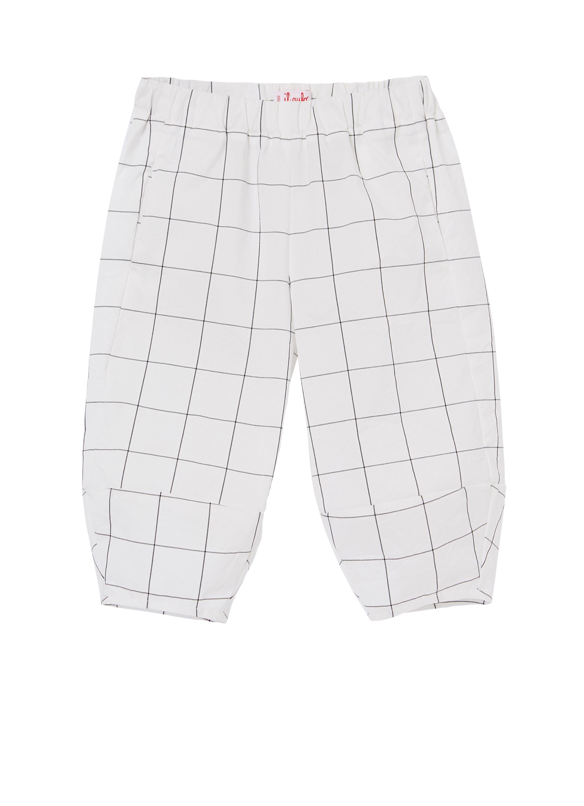 Girls Black Check Baggy Trousers
