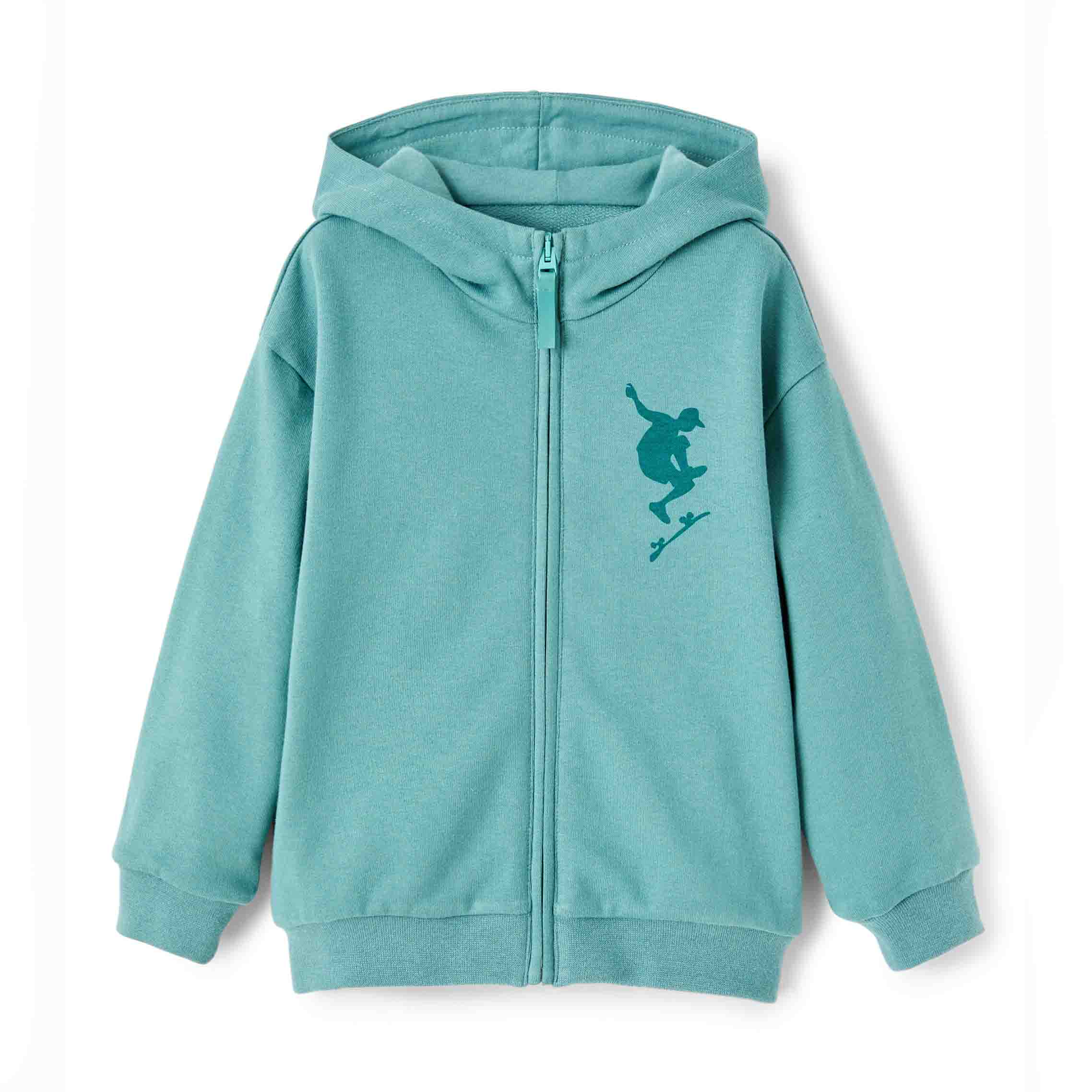 Boys & Girls Green Logo Zip-Up Top