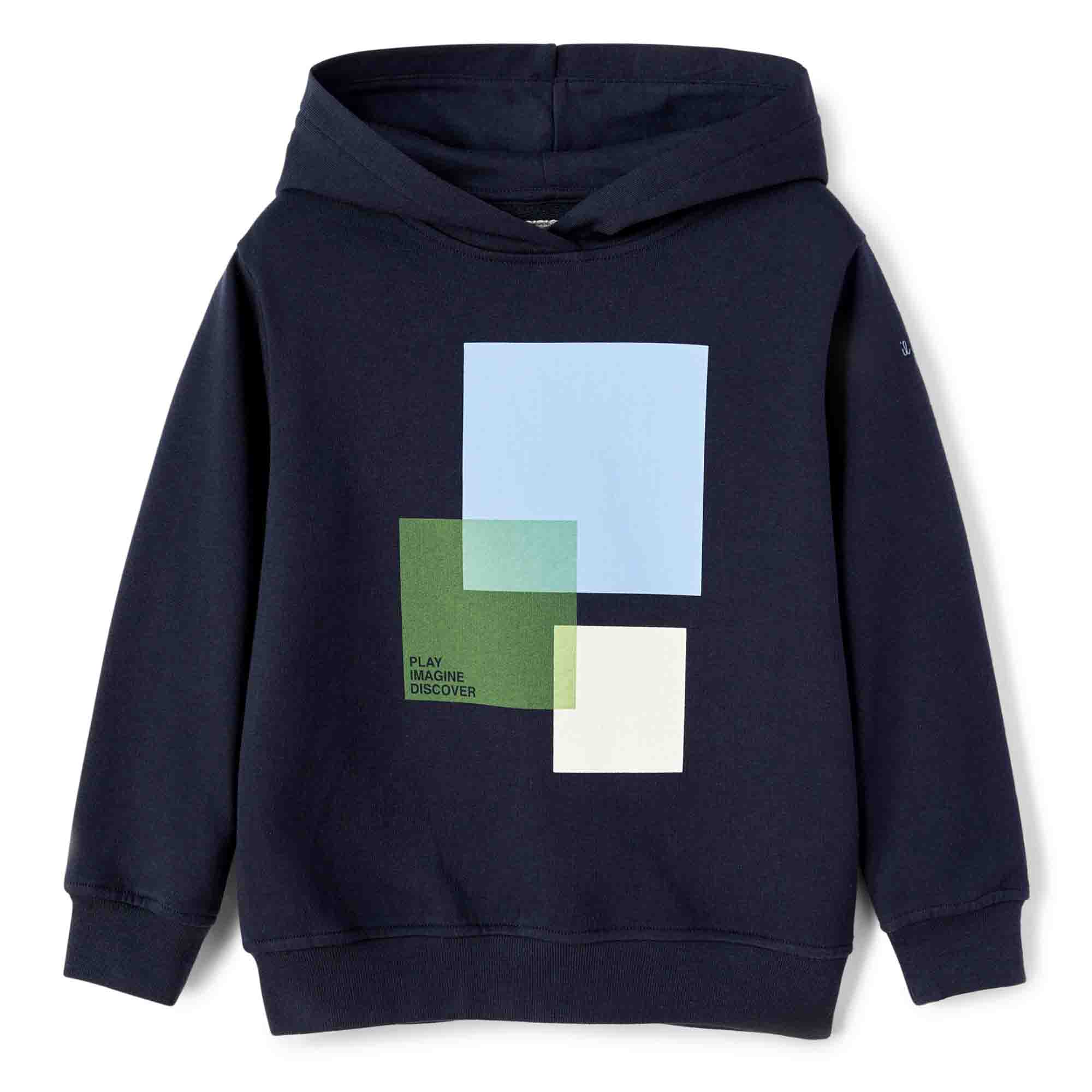 Boys & Girls Navy Blue Hooded Sweatshirt