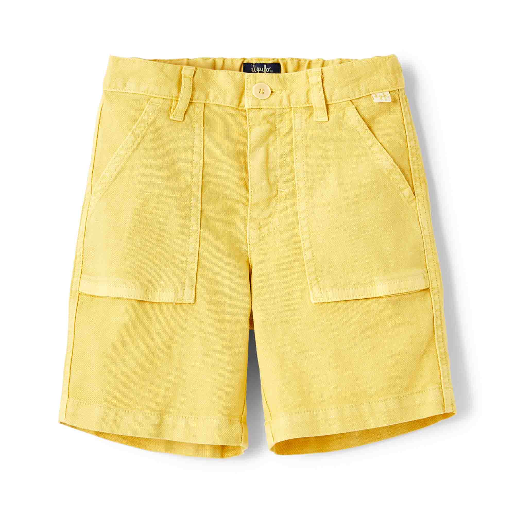 Girls Yellow Cotton Shorts