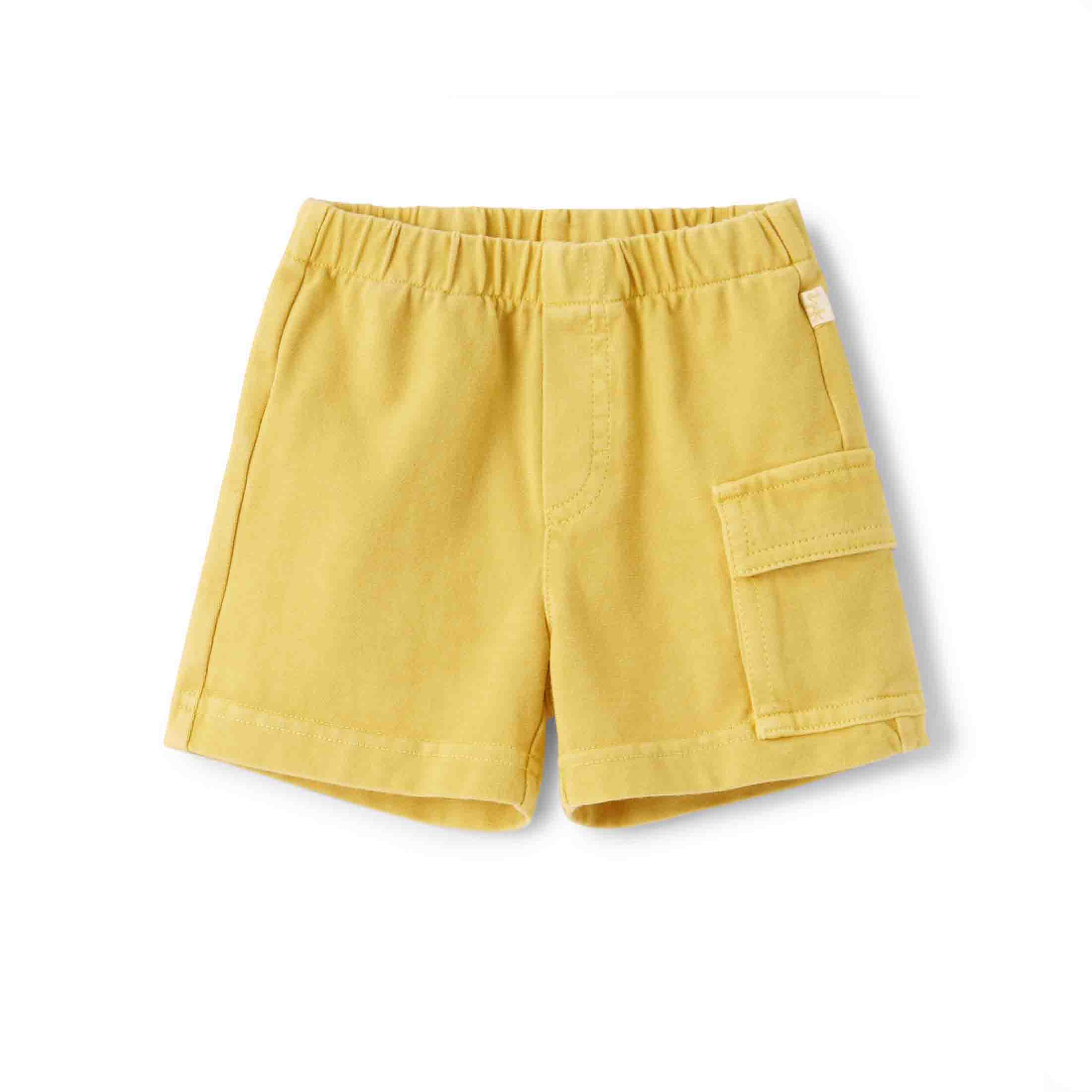 Baby Boys & Girls Yellow Cotton Shorts