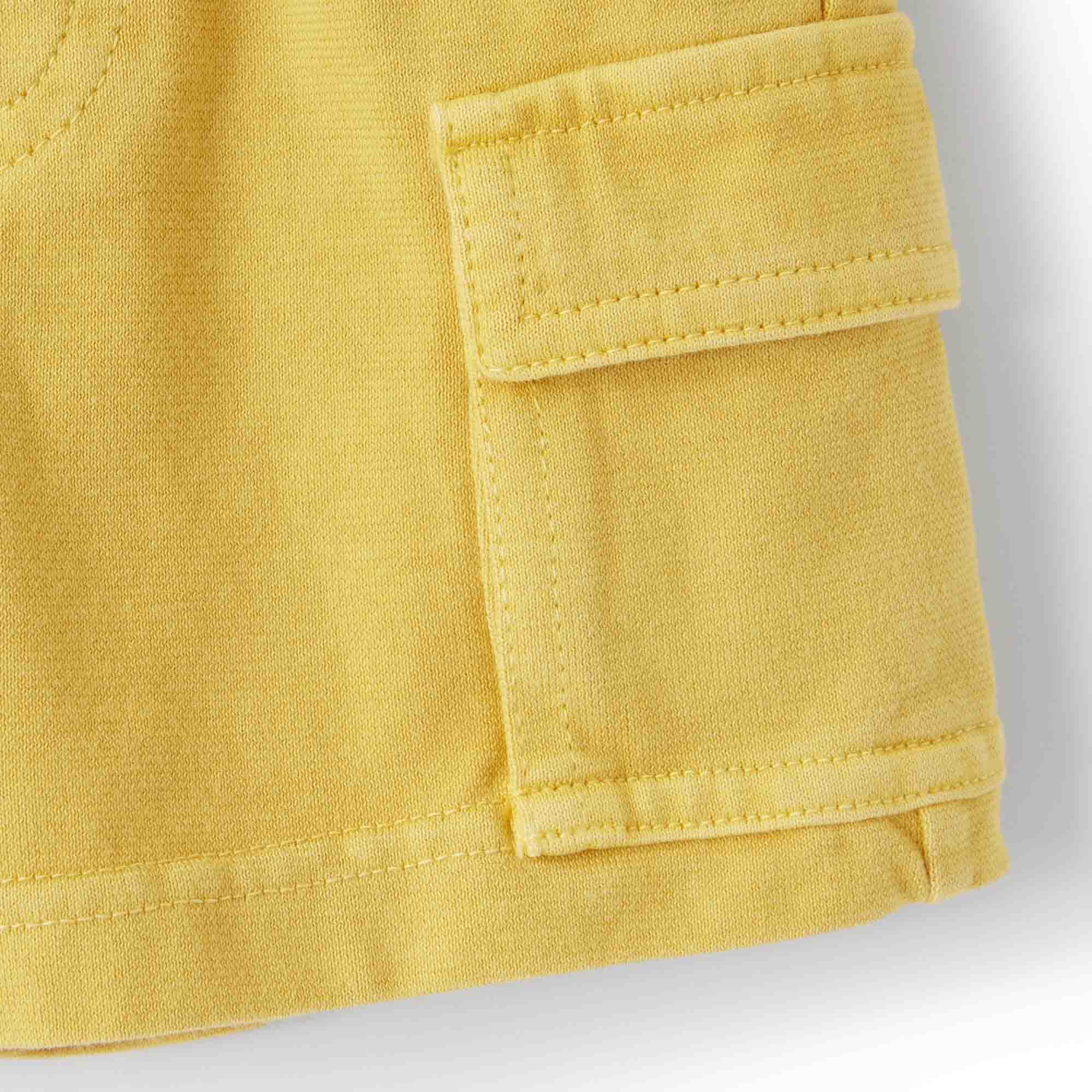 Baby Boys & Girls Yellow Cotton Shorts