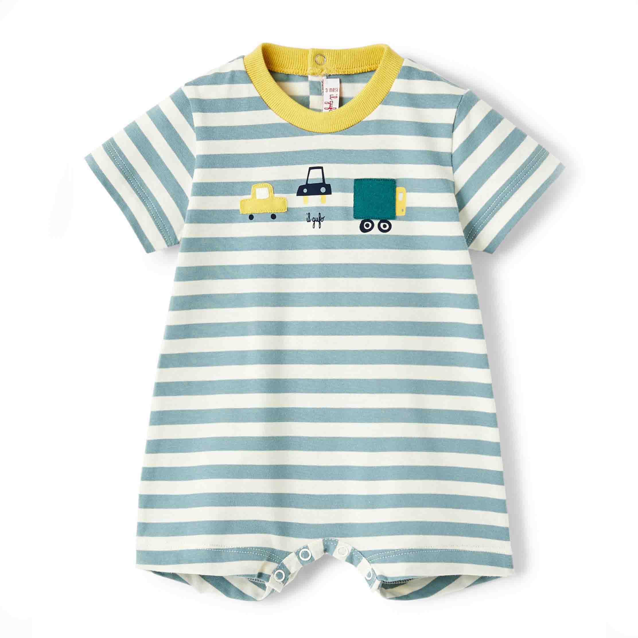 Baby Boys & Girls Green Cotton Babysuit