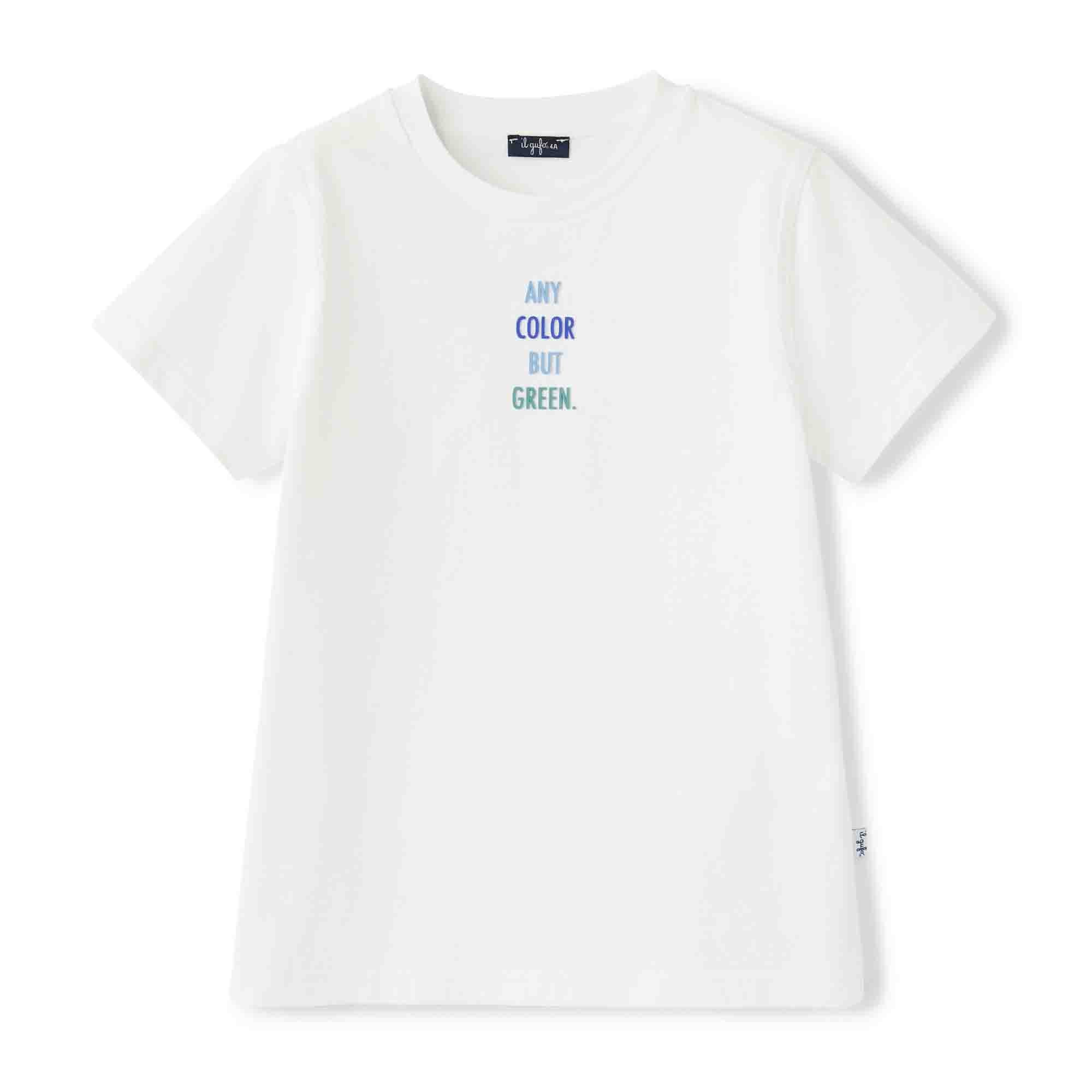 Boys & Girls White Cotton T-shirt