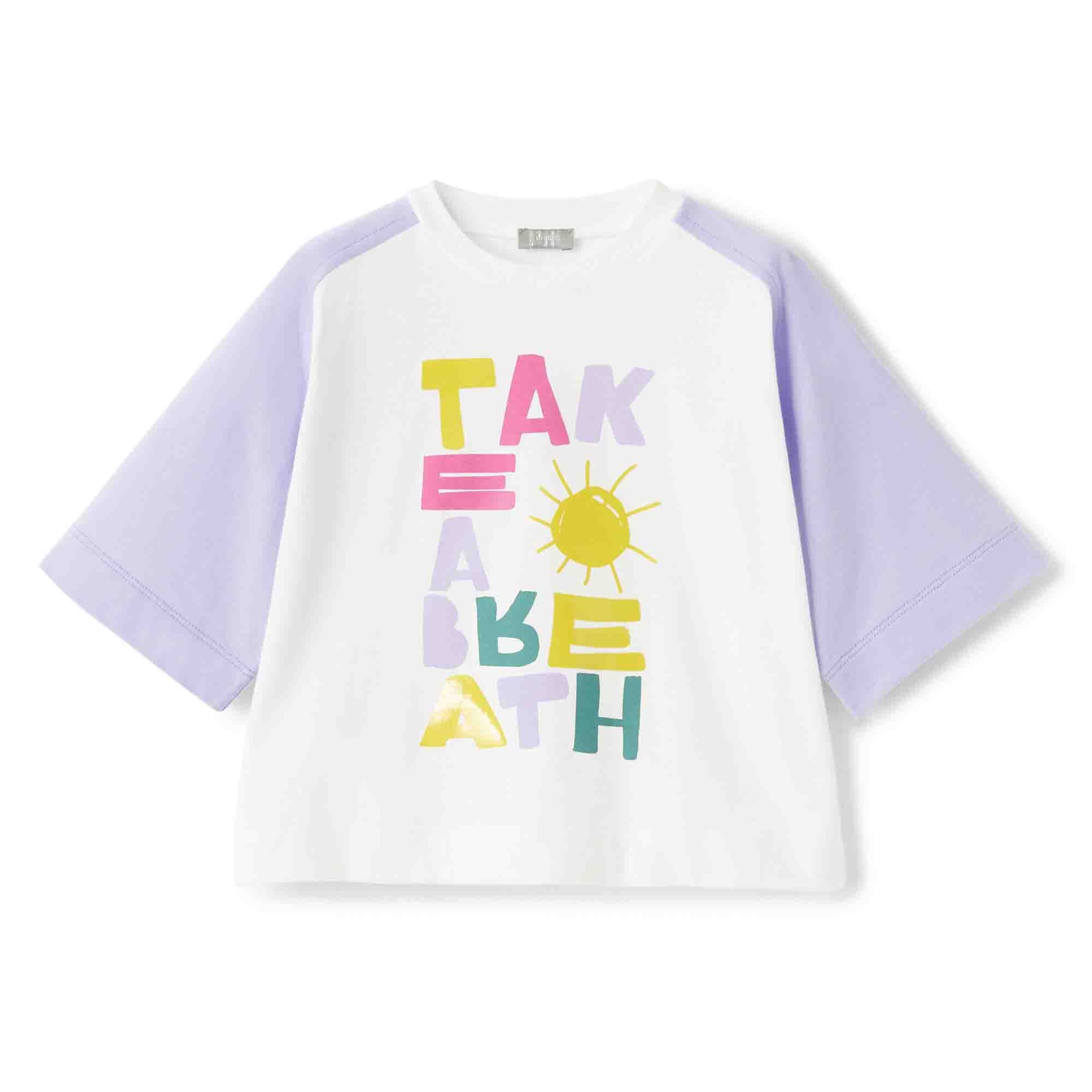 Girls White Cotton T-shirt