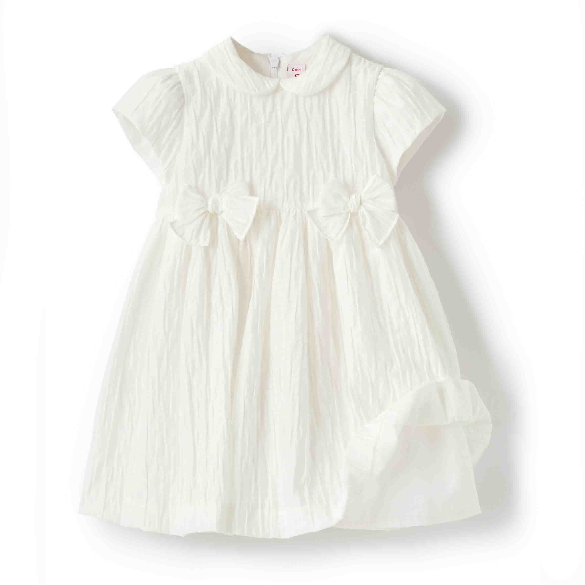 Girls White Bowknot Dress