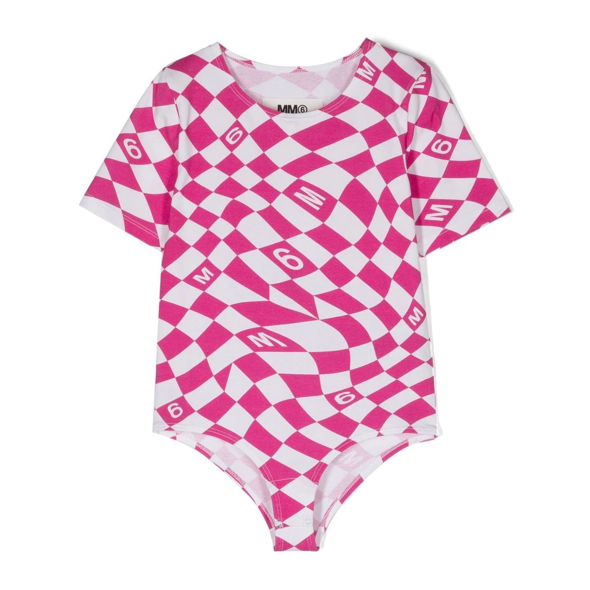 Girls Pink Check Jumpsuit
