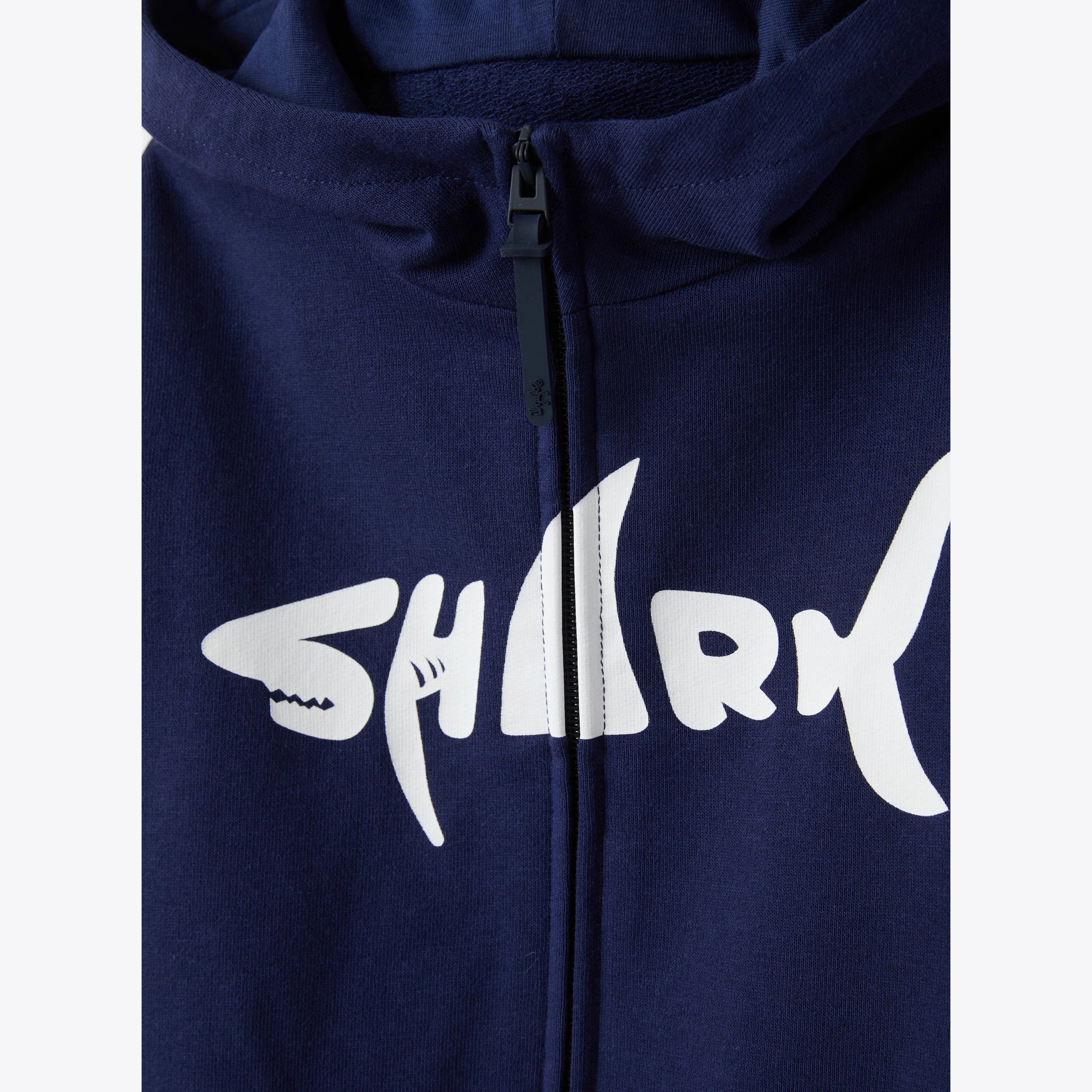 Boys Blue Printed Zip-Up Jacket