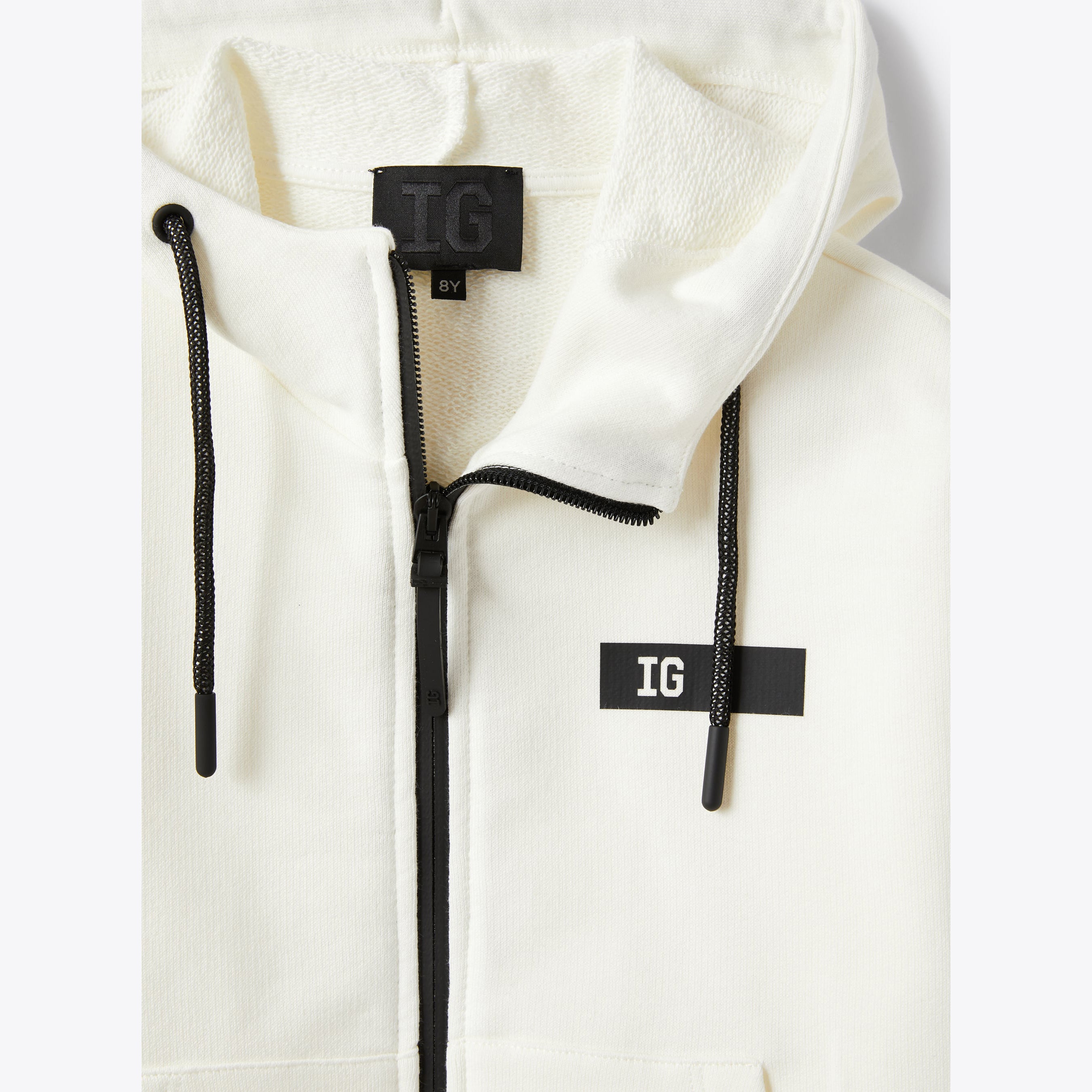 Boys & Girls White "IG" Zip-Up Jacket
