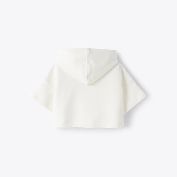Girls White "IG" Cotton Sweatshirt