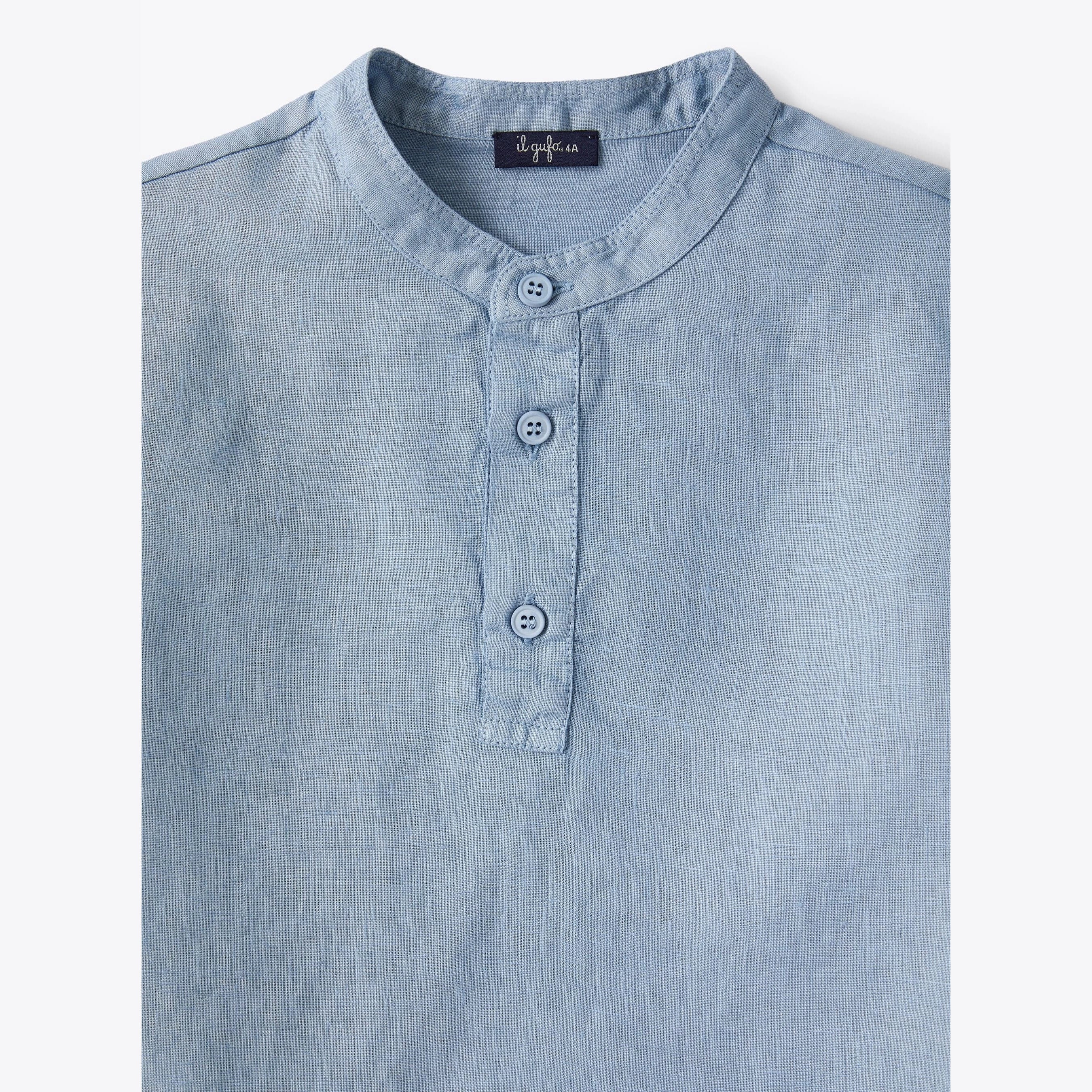 Boys Blue Linen Shirt