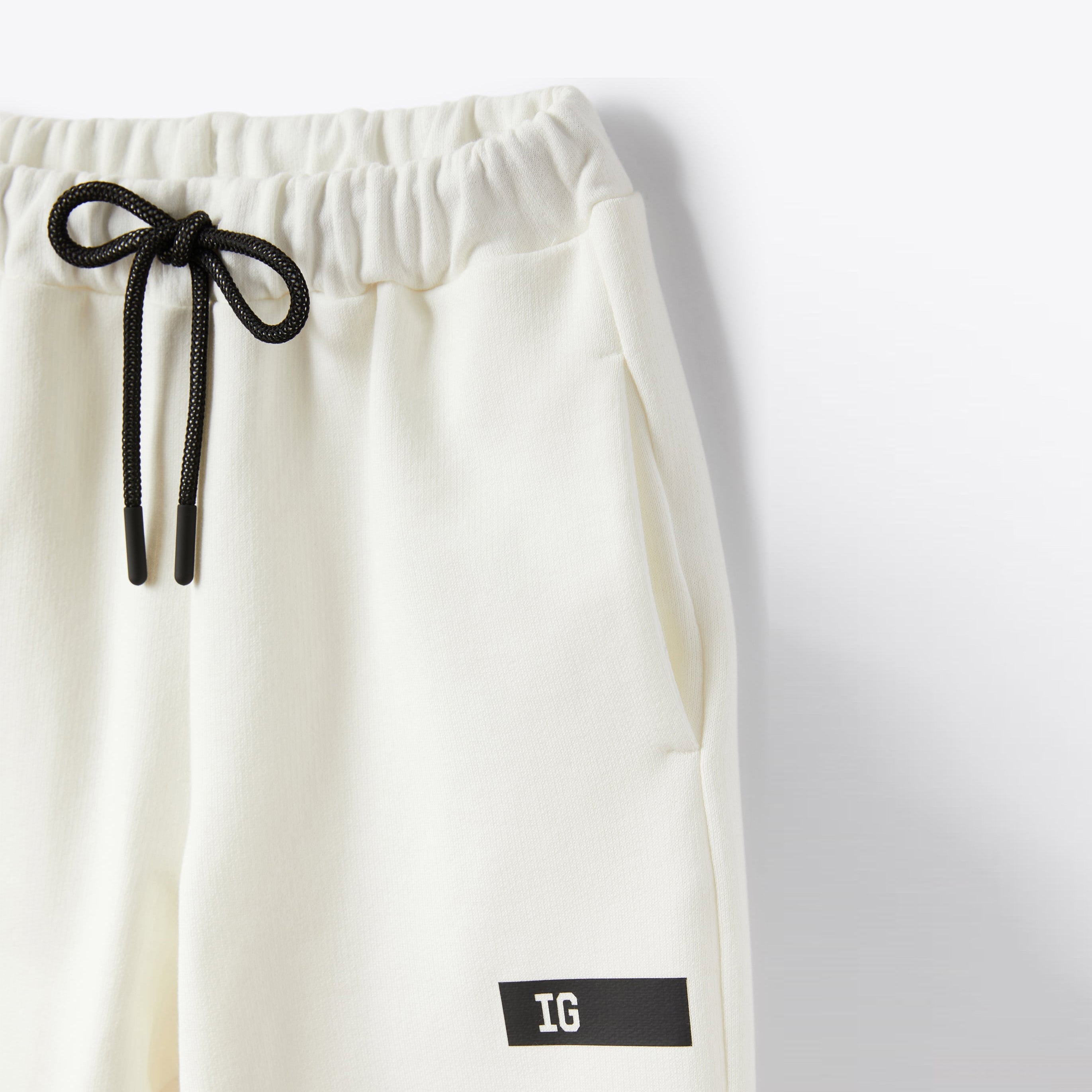 Boys & Girls White "IG" Cotton Trousers