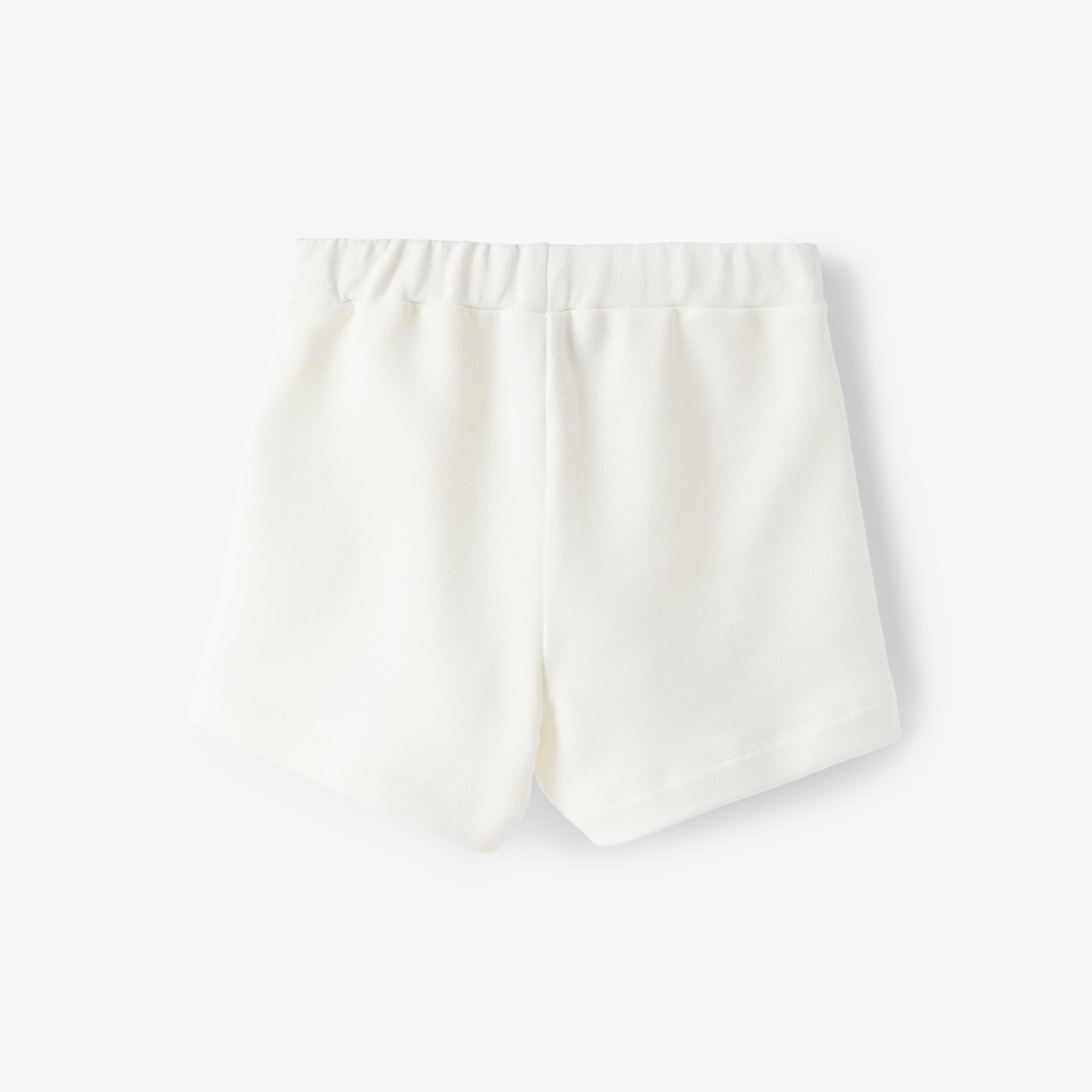 Girls White "IG" Cotton Shorts