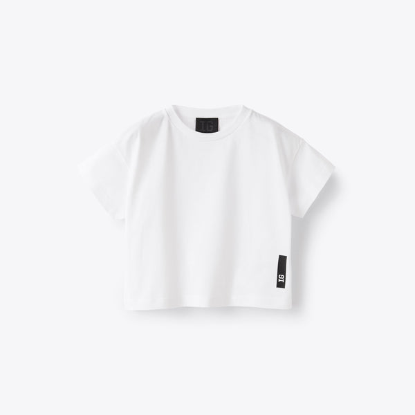 Girls White "IG" Cotton T-Shirt