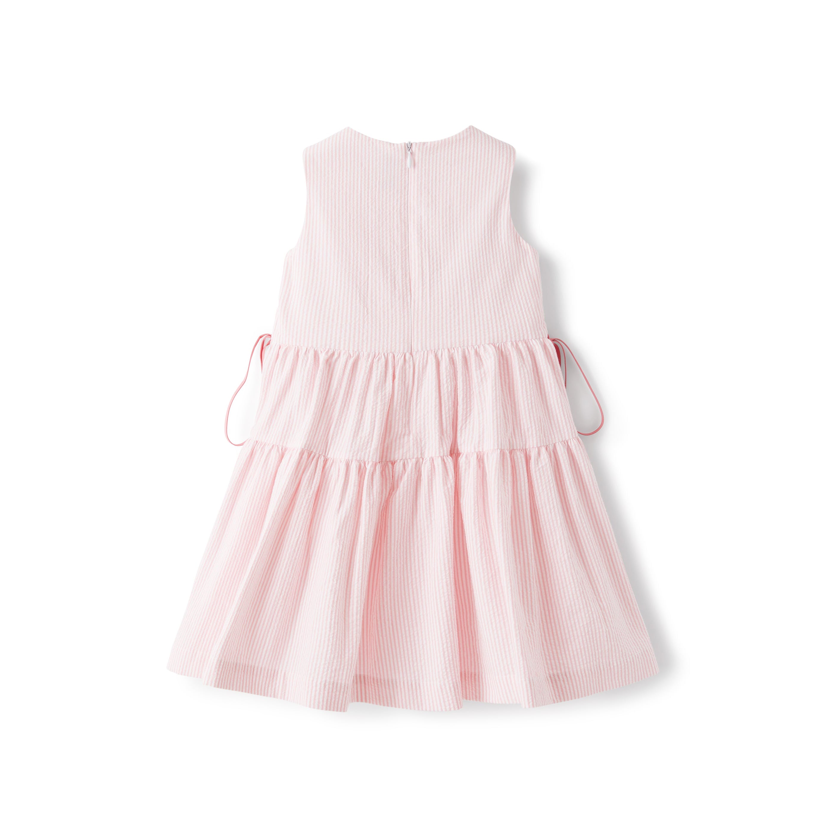 Girls Light Pink Stripes Cotton Dress