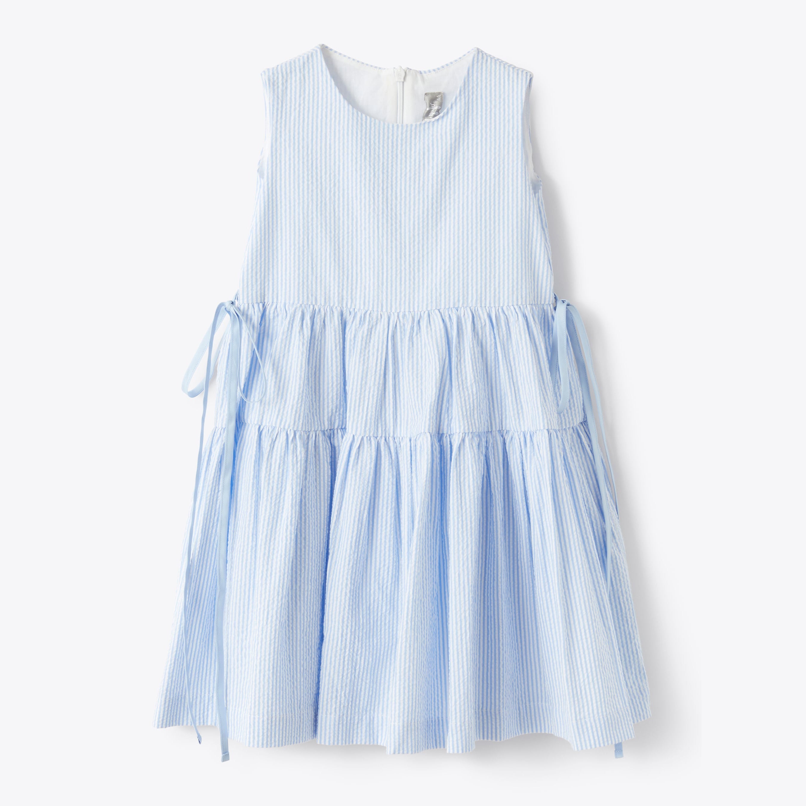 Girls Blue Stripes Cotton Dress