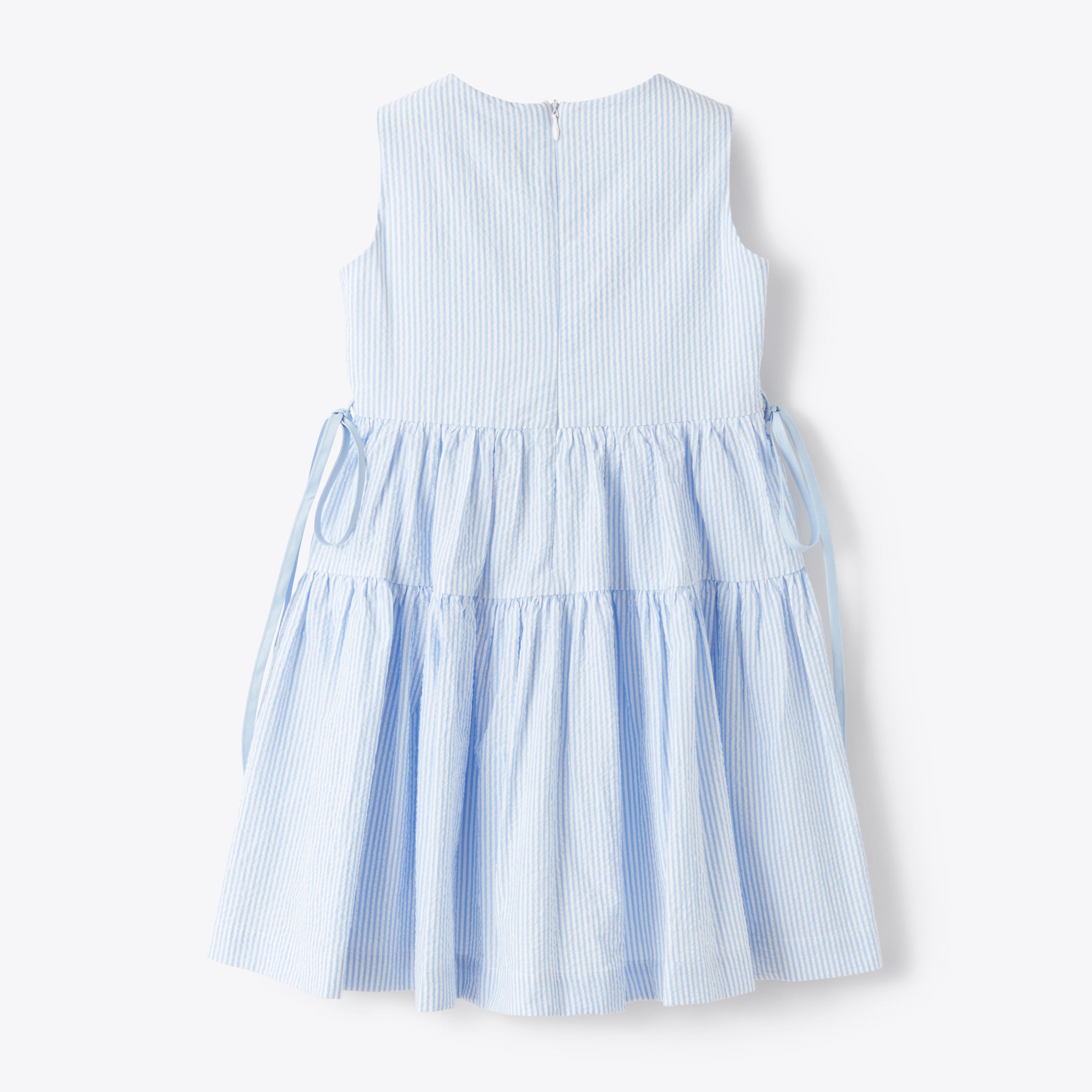 Girls Blue Stripes Cotton Dress