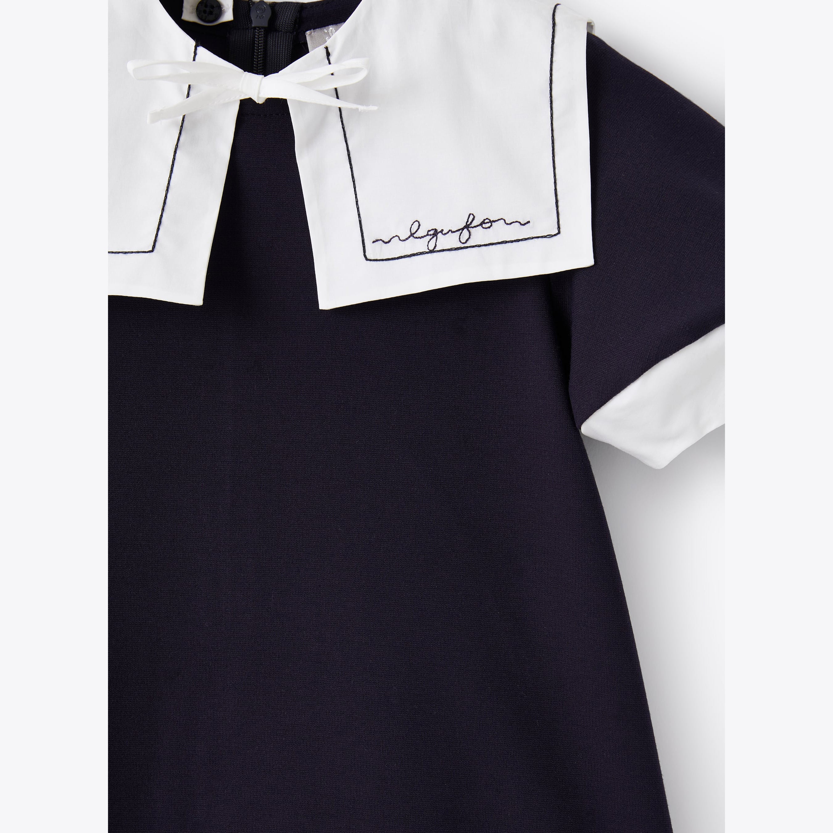 Girls Blue Removable Collar Dress