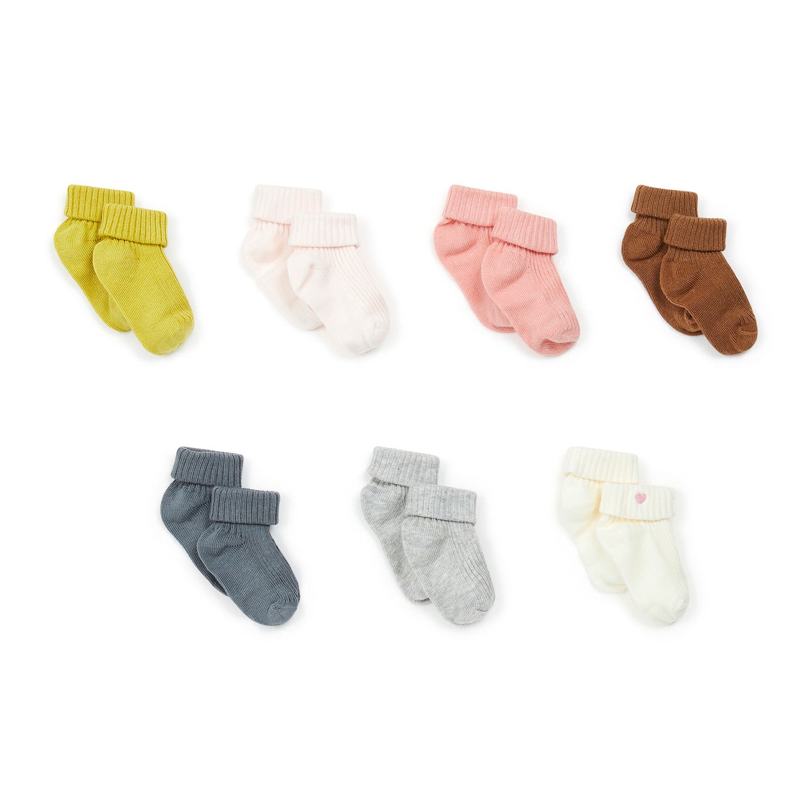 Baby Boys & Girls Pink Cotton Socks Set (7 Pack)